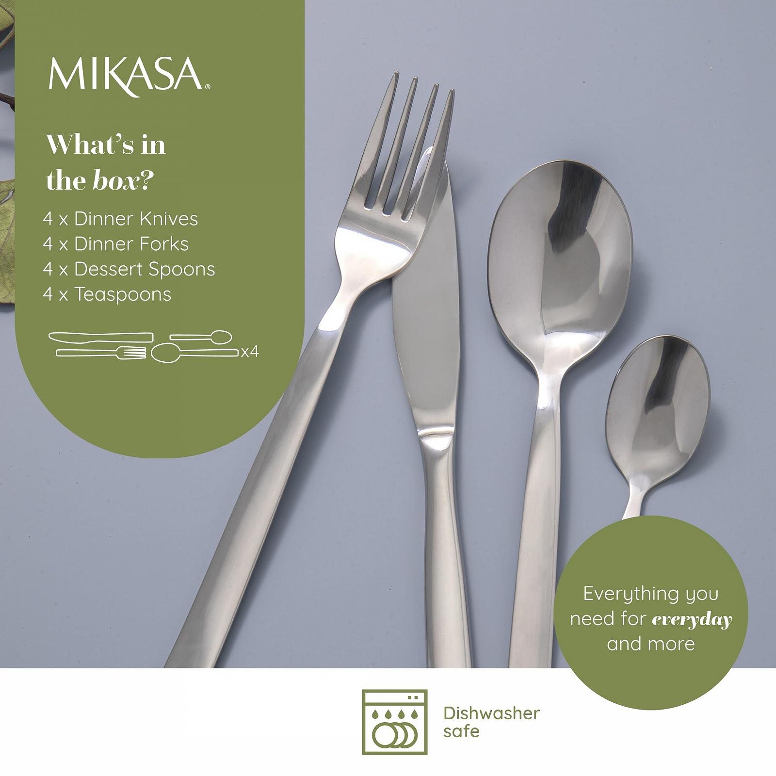 Набор столовых приборов Mikasa Beaumont, 16 предметов, серебряный, фото №4 Набор столовых приборов Mikasa Beaumont, 16 предметов, серебряный, фото №4