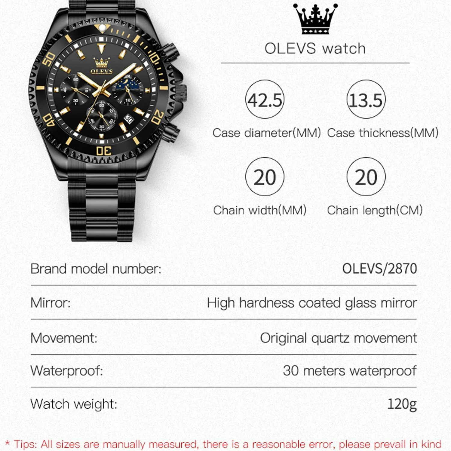 Часы OLEVS Мужские Бриллиант Бизнес Кварцевые Из нержавеющей стали Водонепроницаемые Люминесцентные Дата 2870-black, фото №6 Часы OLEVS Мужские Бриллиант Бизнес Кварцевые Из нержавеющей стали Водонепроницаемые Люминесцентные Дата 2870-black, фото №6