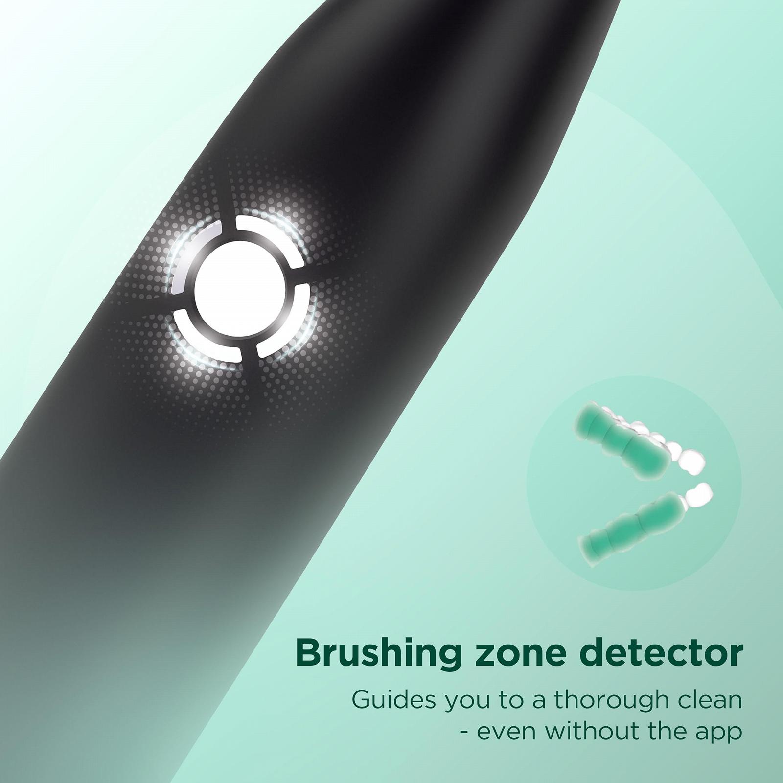 Електрична звукова зубна щітка GUM Smart One 4 режими 6 тижнів роботи додаток Чорна, фото №4