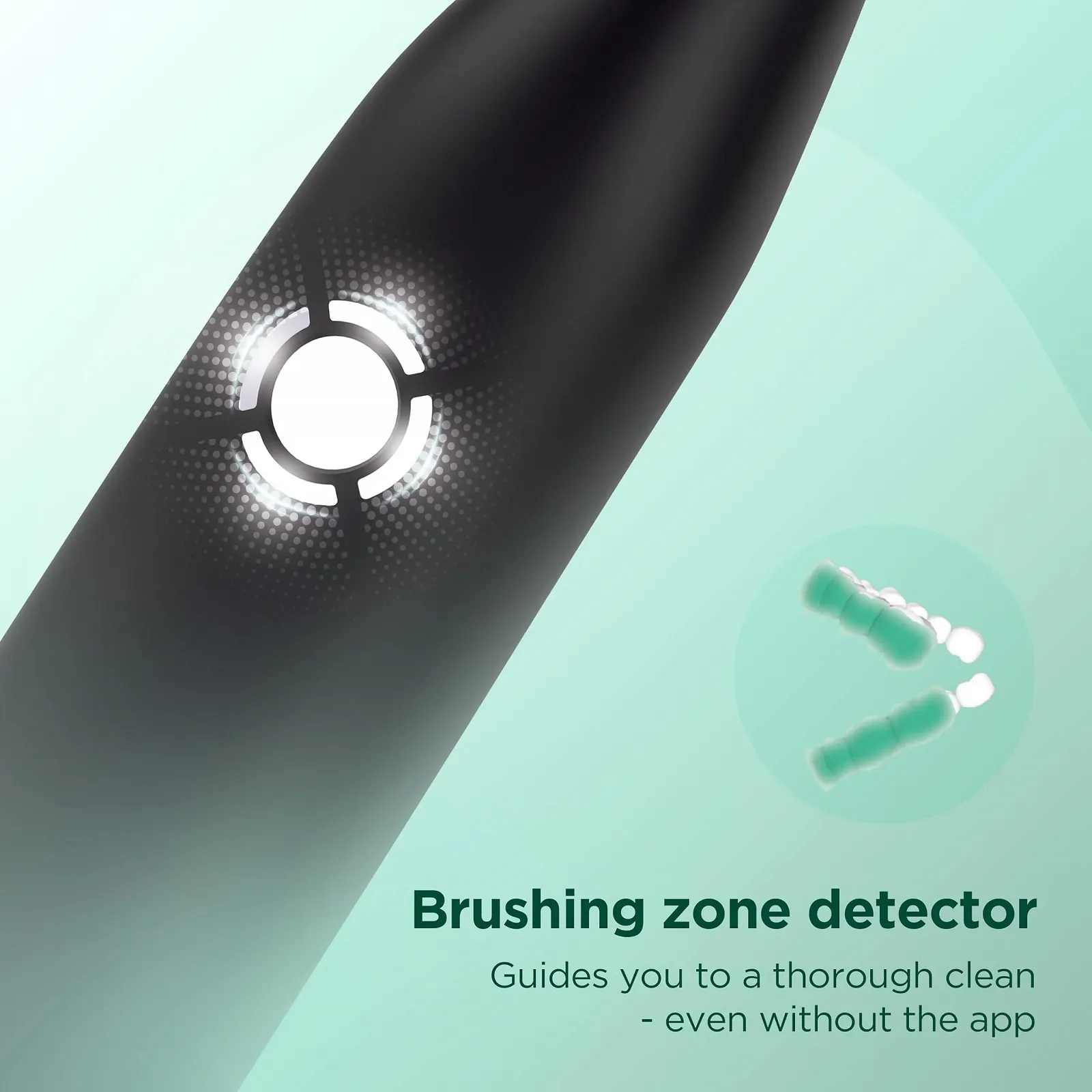 Электрическая звуковая зубная щетка GUM Smart One 4 режима 6 недель работы приложение Черная, фото №4