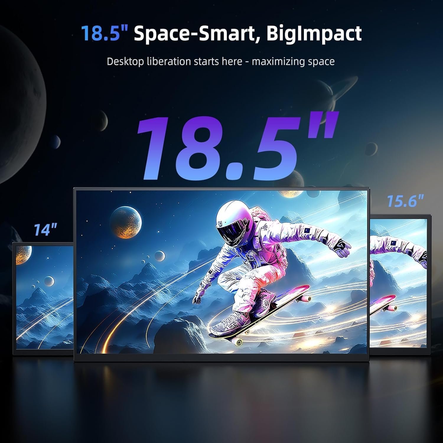 Монитор портативний 18.5" EVICIV M185E01 Full HD IPS 120 Гц, фото №2