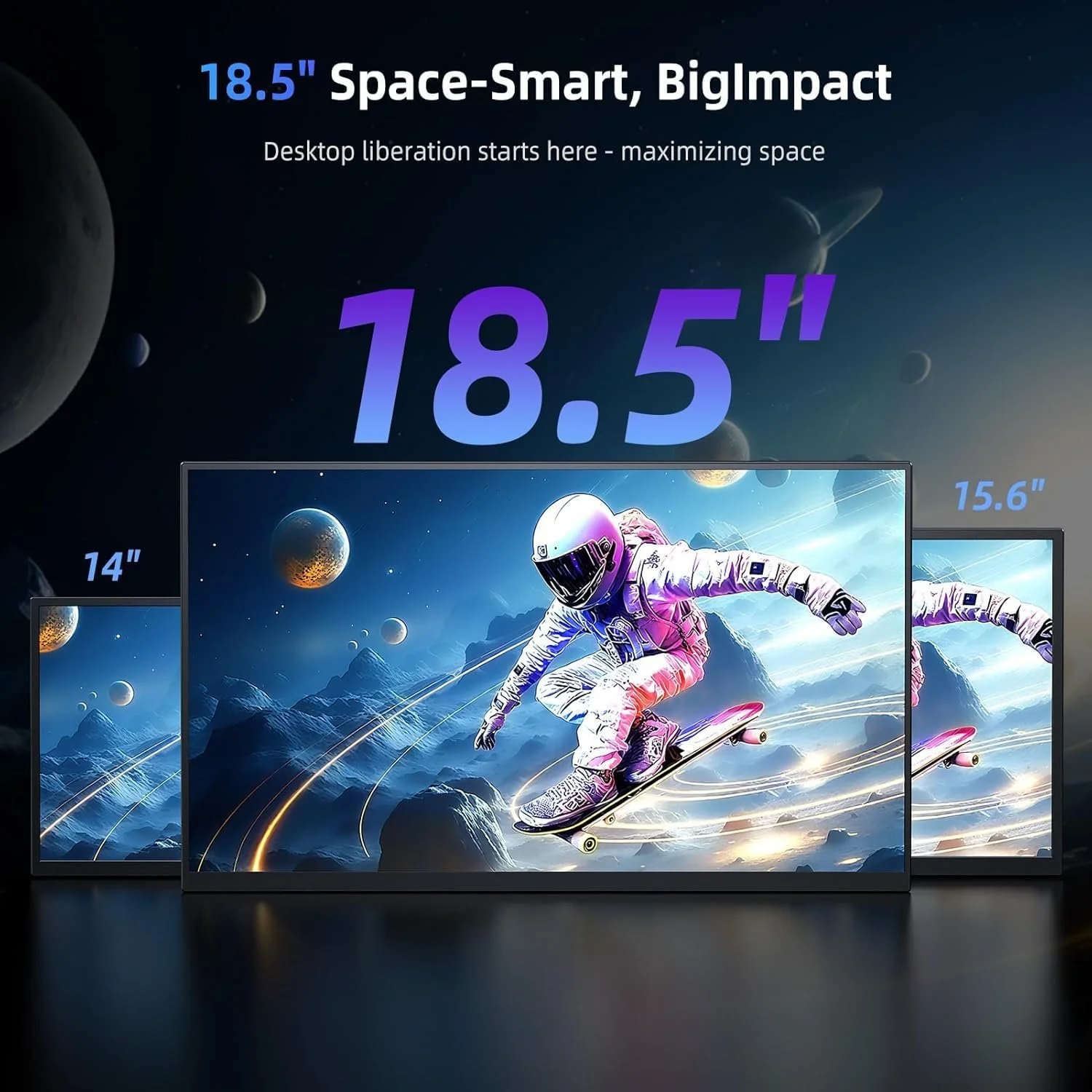 Монітор портативний 18.5" EVICIV M185E01 Full HD IPS 120 Гц, фото №2