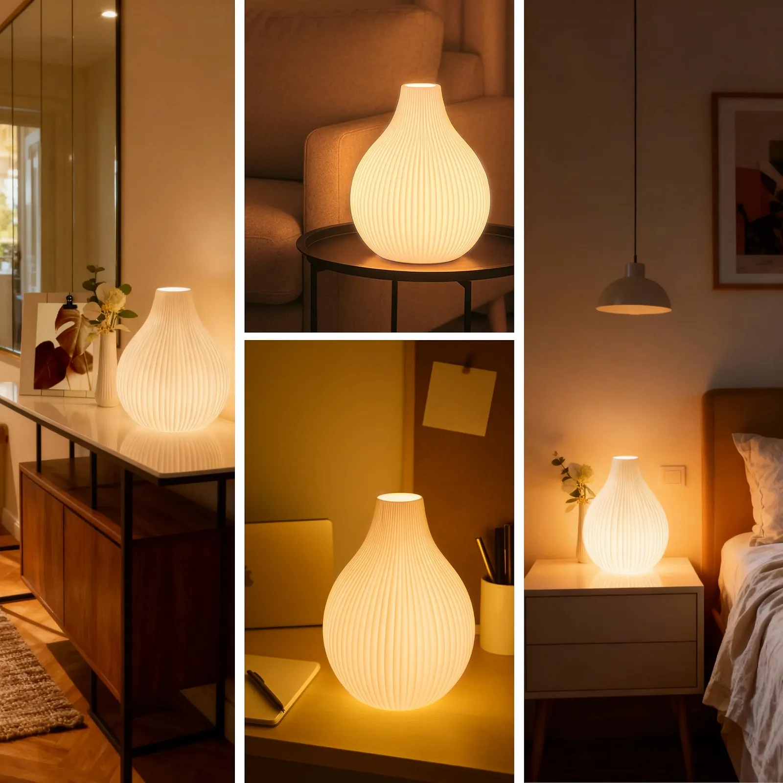 Настільна лампа Ceramic Drops з LED лампою 6 Вт біла, фото №2