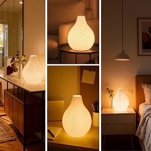 Настільна лампа Ceramic Drops з LED лампою 6 Вт біла synthetic.ua - Фото 1