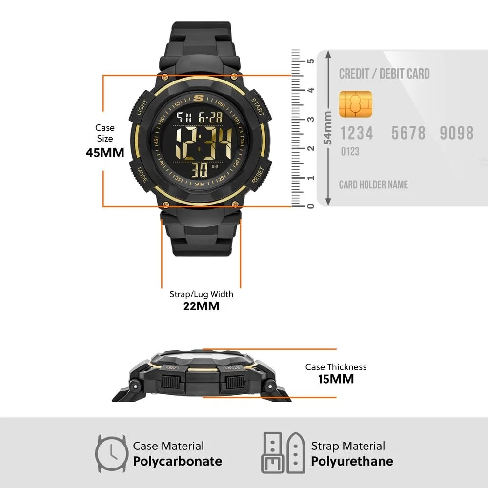 Часы Skechers Мужские Цифровые с полиуретановым ремешком, фото №4 Часы Skechers Мужские Цифровые с полиуретановым ремешком, фото №4