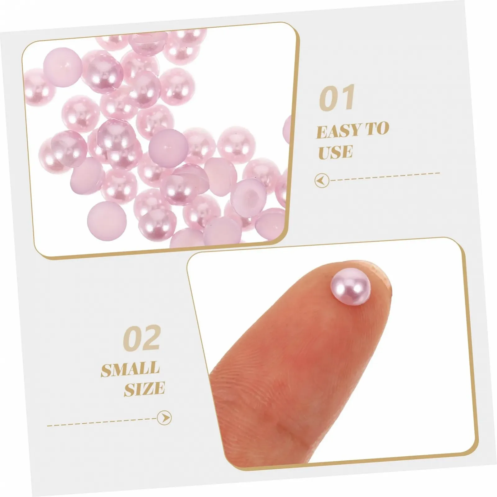 Перлини VILLCASE та тіла, наклейки, напівкруглі, фото №3