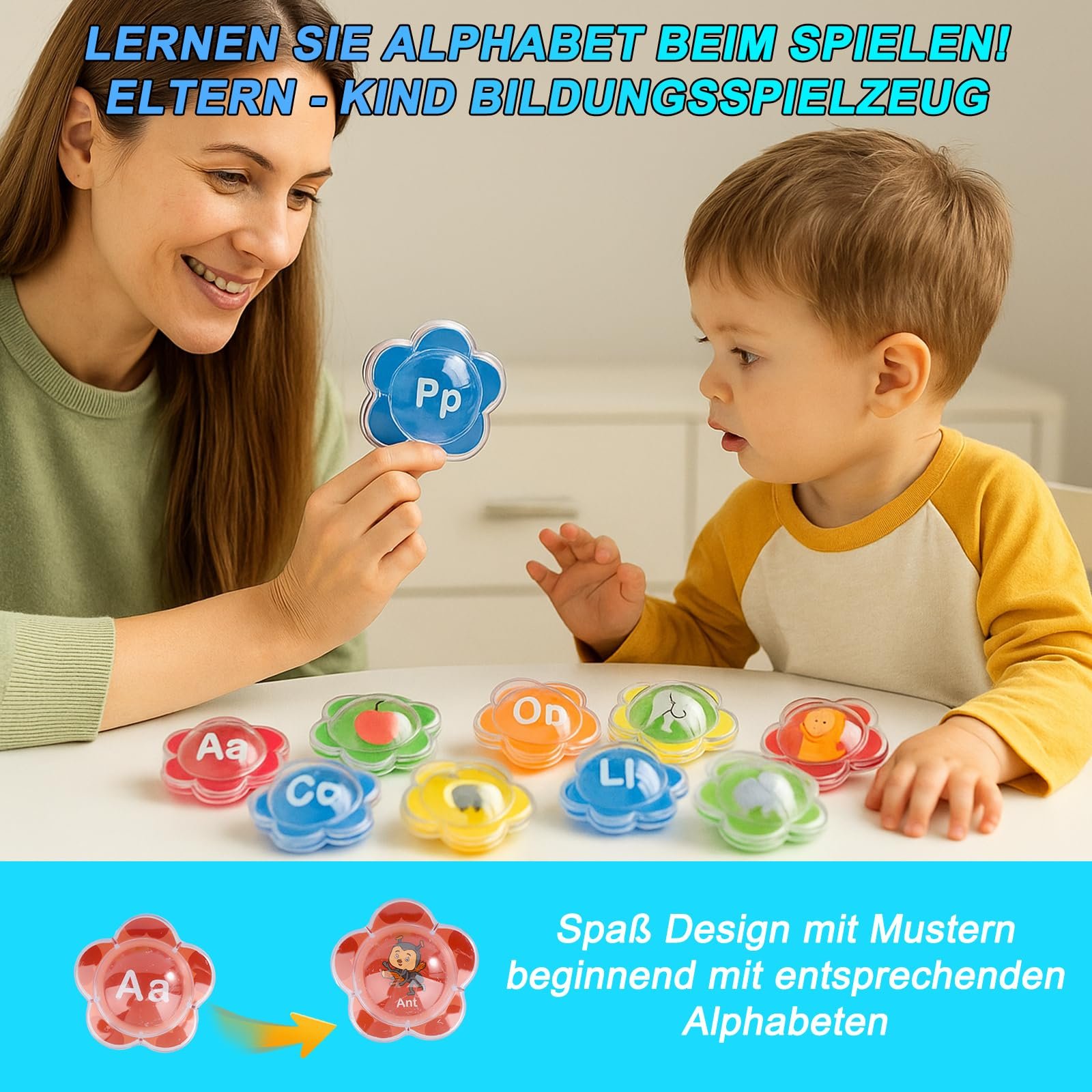 Іграшка для ванни Алфавіт Квіти Плаваюча Навчальна, фото №5