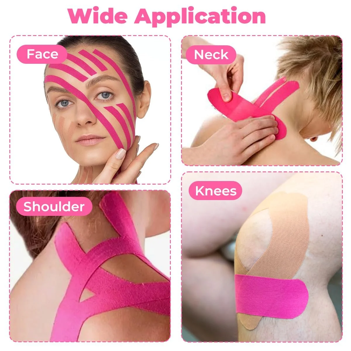 Тейп для підтяжки обличчя 4 шт. 2,5 см x 5 м для контурування обличчя, фото №7