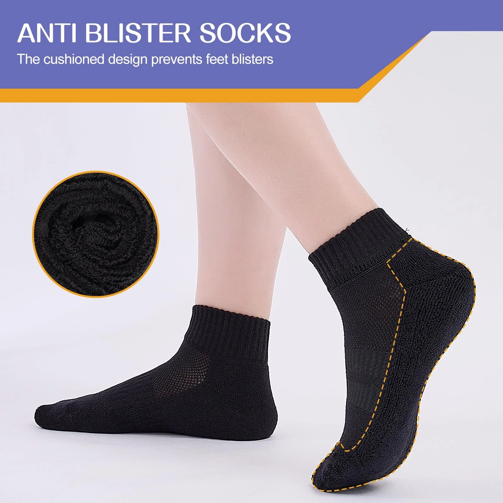 Шкарпетки спортивні жіночі для бігу, потовщені, 4 пари, фото №5