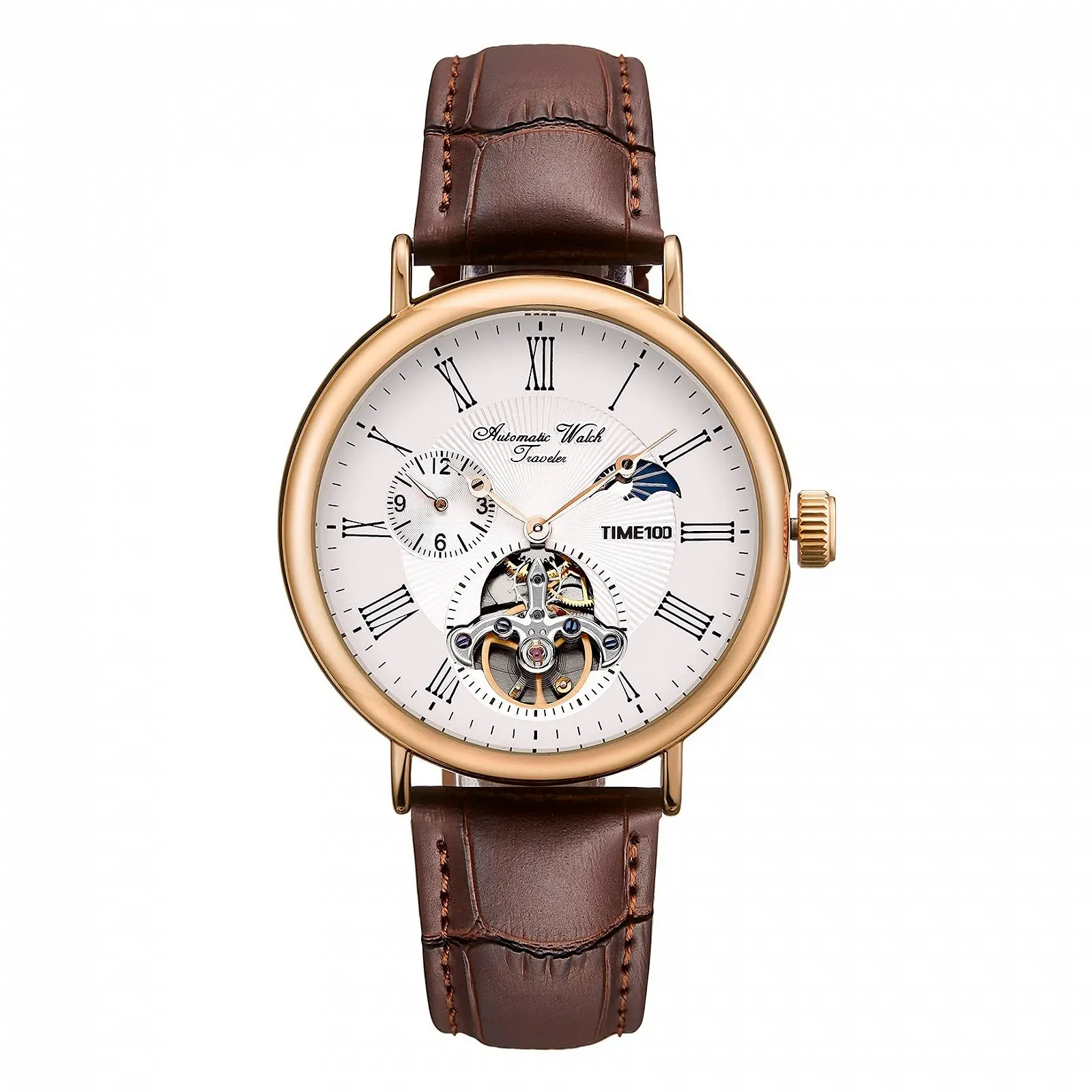 Мужские Автоматические Механические Часы Time100 Multifunction Moon Sun, фото №2 Мужские Автоматические Механические Часы Time100 Multifunction Moon Sun, фото №2