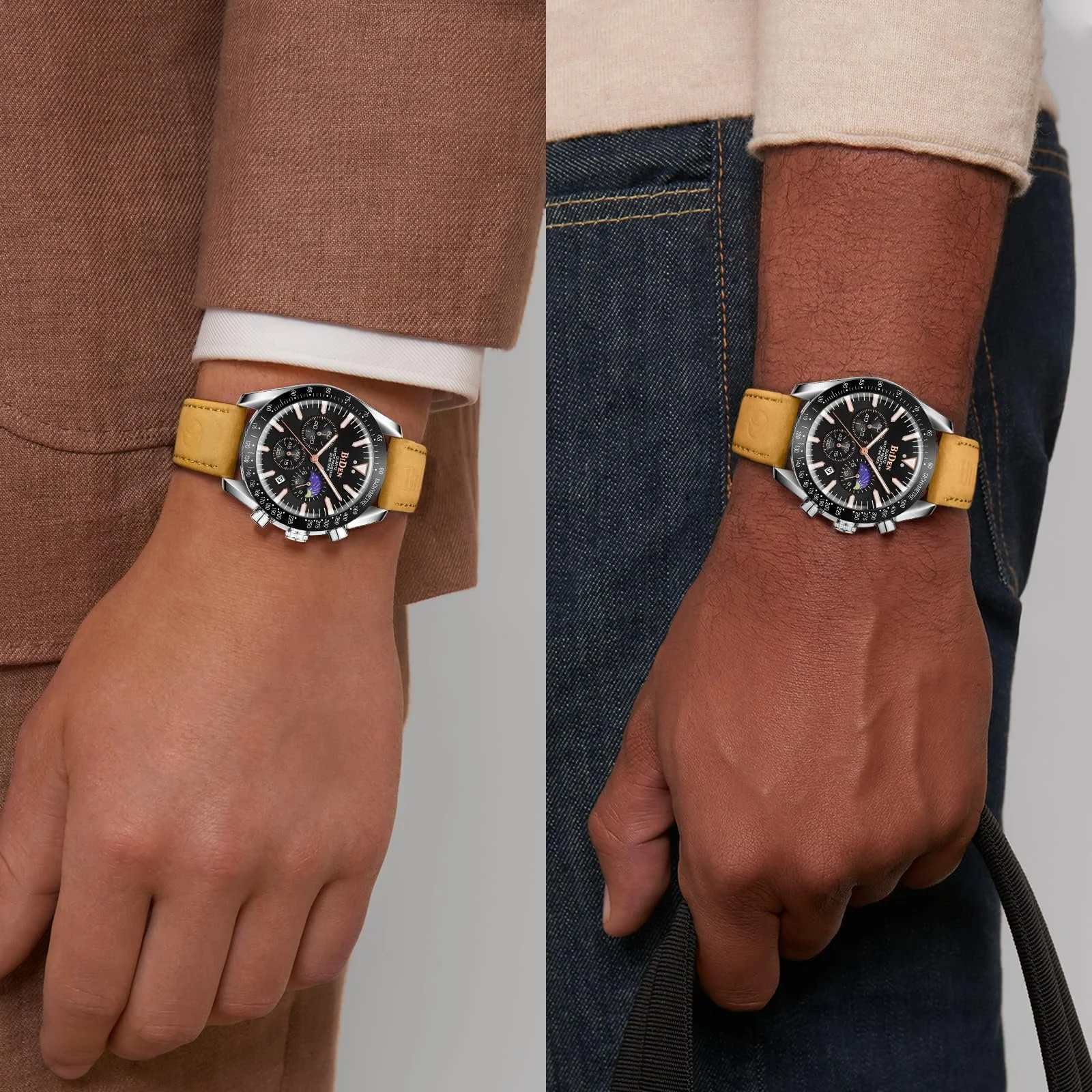 Чоловічий годинник HANPOSH Хронограф з нержавіючої сталі Водонепроникний, фото №5 Чоловічий годинник HANPOSH Хронограф з нержавіючої сталі Водонепроникний, фото №5