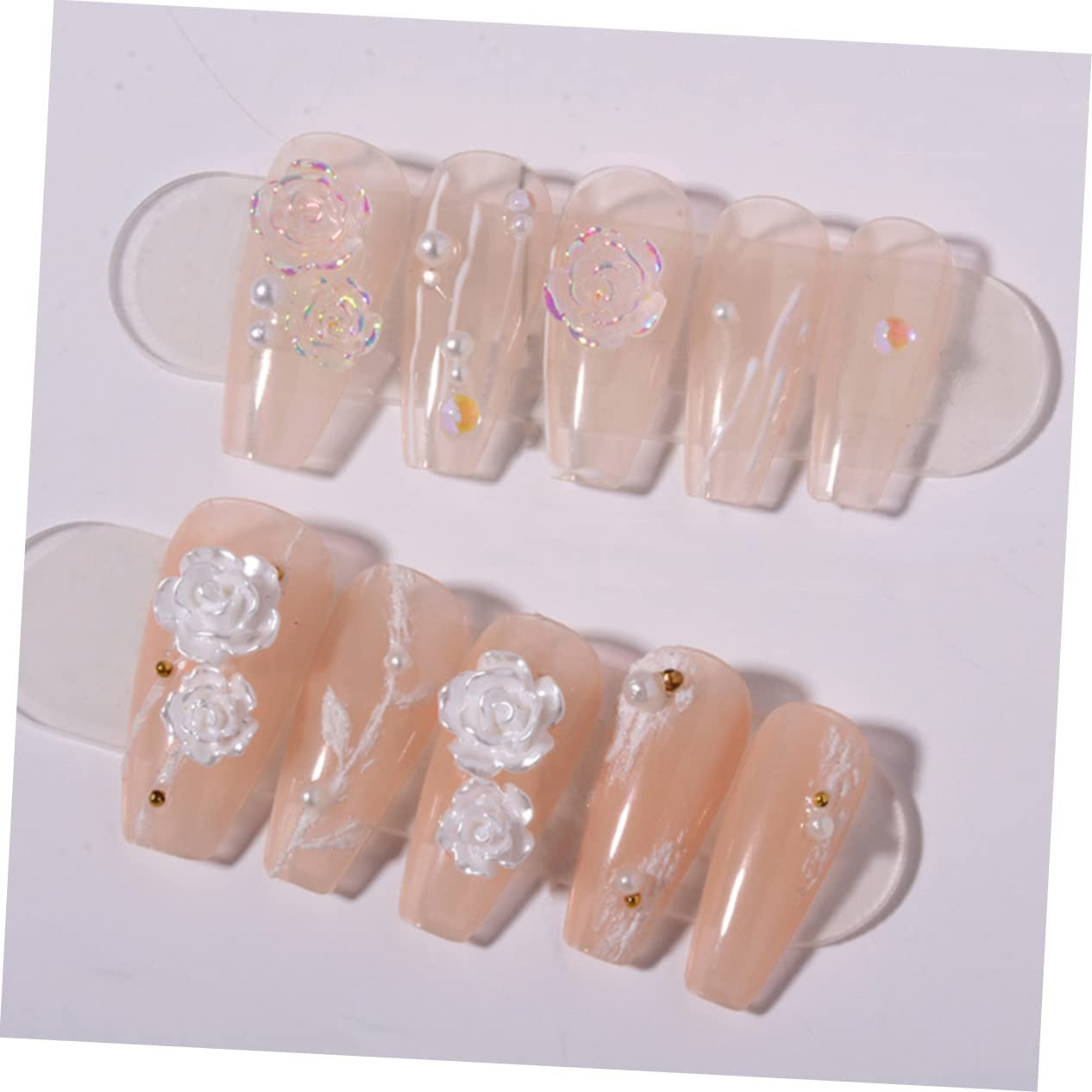 Цветок LALAFINA Набор для дизайна ногтей 2 шт., подвески для маникюра, цветок, плоская задняя часть, бусины-самоцветы с плоской задней частью, 3D роза, смола, фото №9