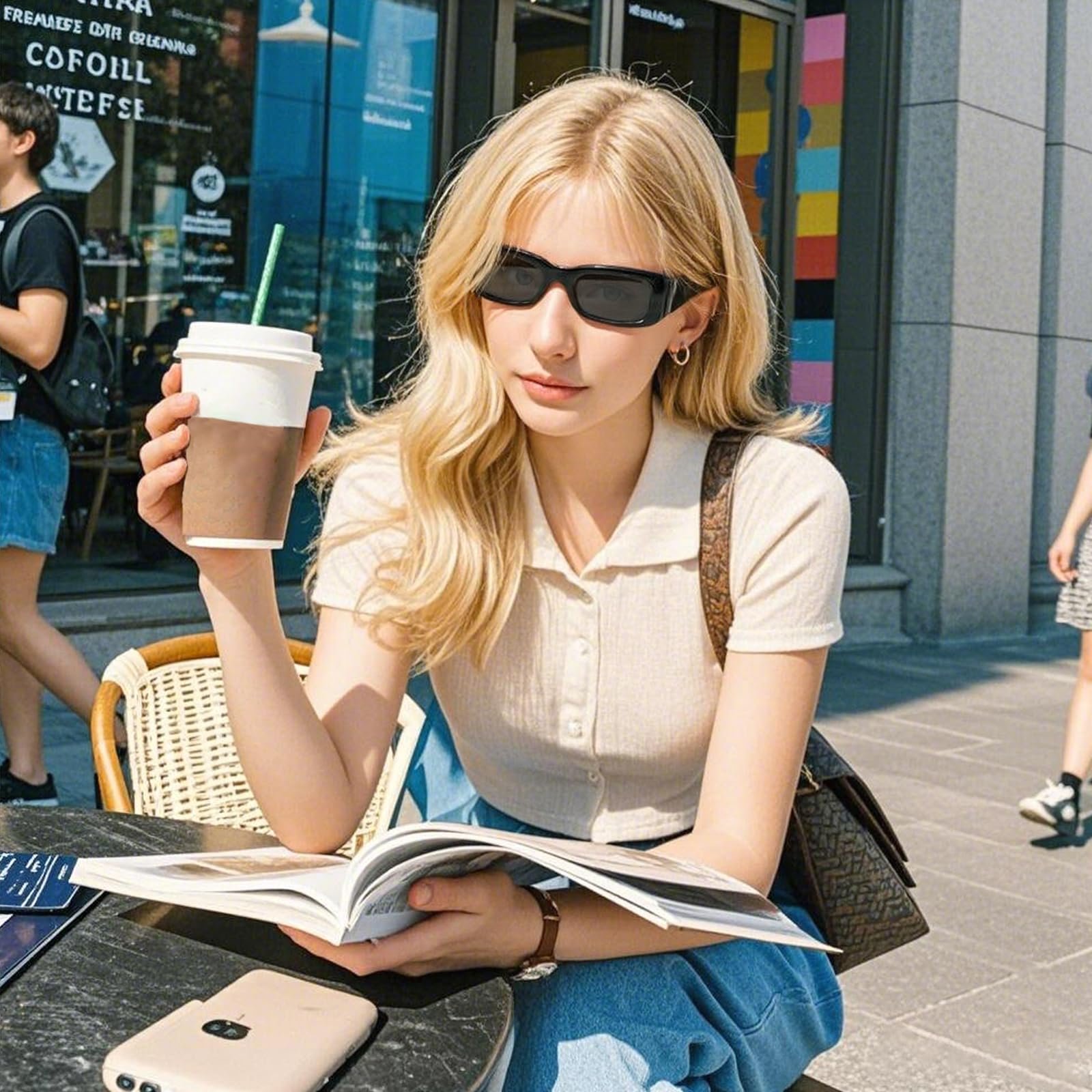 Сонцезахисні окуляри Вінтажні Прямокутні Тонкі Чорний, 4 шт, фото №7 Сонцезахисні окуляри Вінтажні Прямокутні Тонкі Чорний, 4 шт, фото №7