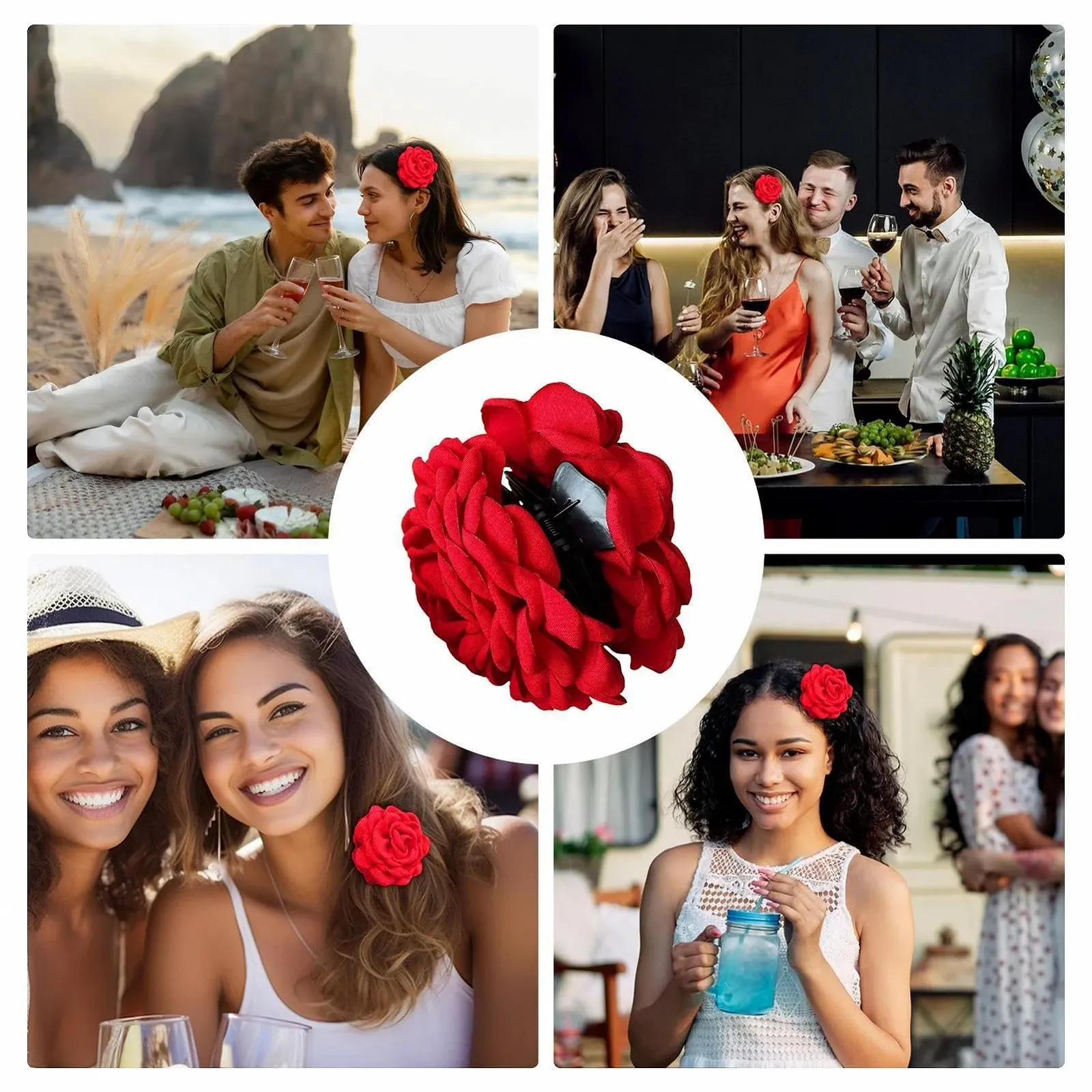 Заколка для волос Розовый лепесток Большая заколка для волос в виде цветка розы Нескользящая Прочная заколка для волос в виде цветка розы Аксессуары для волос, фото №4 Заколка для волос Розовый лепесток Большая заколка для волос в виде цветка розы Нескользящая Прочная заколка для волос в виде цветка розы Аксессуары для волос, фото №4