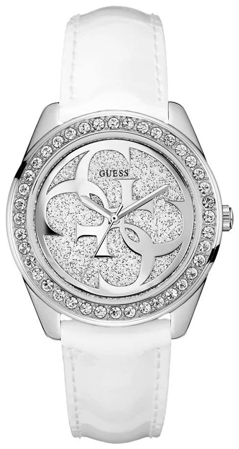 Женские аналоговые кварцевые часы GUESS W0627L4 с кожаным браслетом, фото №1