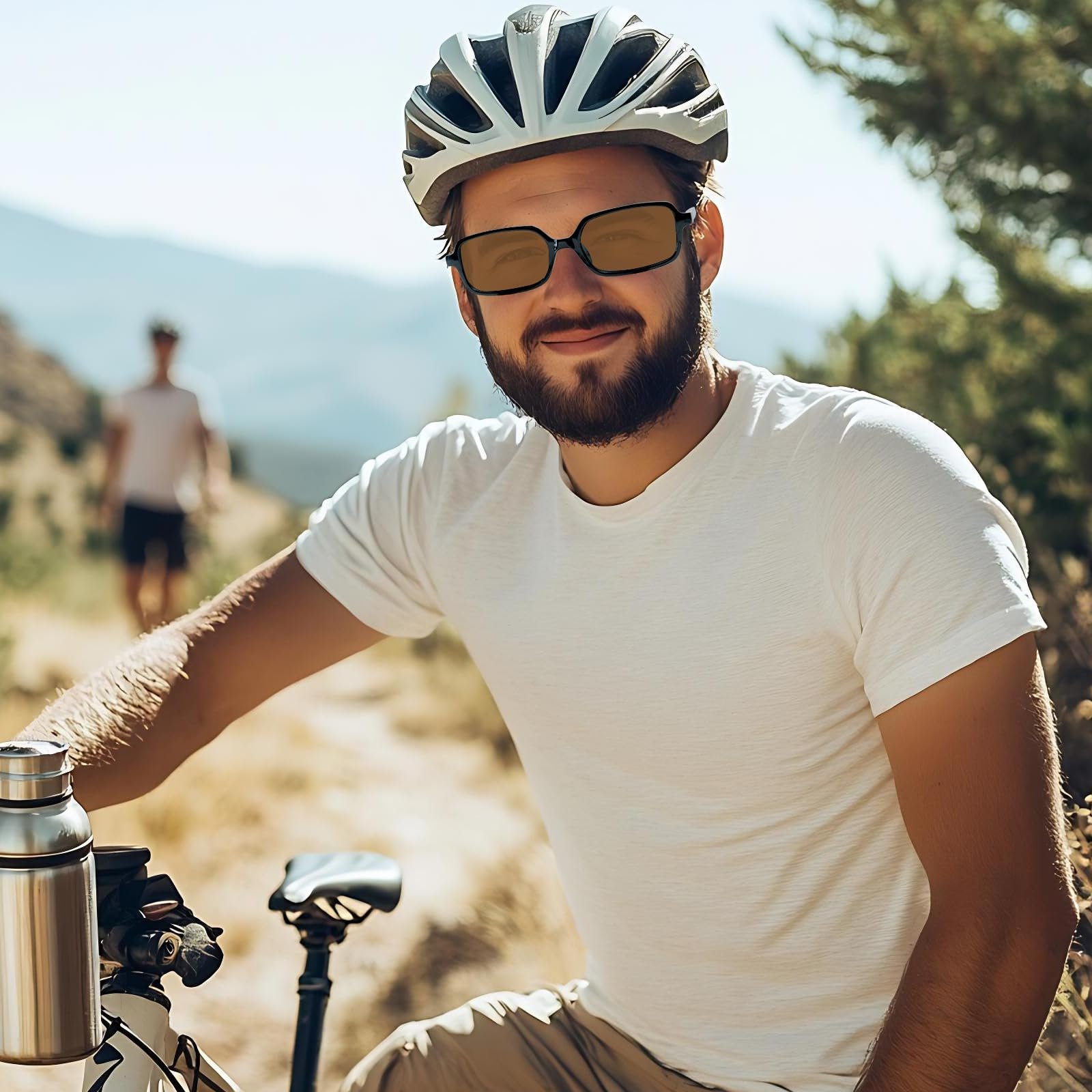 Сонцезахисні окуляри JASFLY Чоловічі поляризовані 90-х Blue/Brown, фото №4