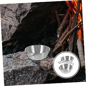 Миски Toddmomy для кемпинга 2 шт, круглые миски для специй, миски для риса, из нержавеющей стали, корейские миски для приготовления, миска для кормления, миска для суши, нержавеющая сталь Южная Корея 304 synthetic.ua - Фото 1