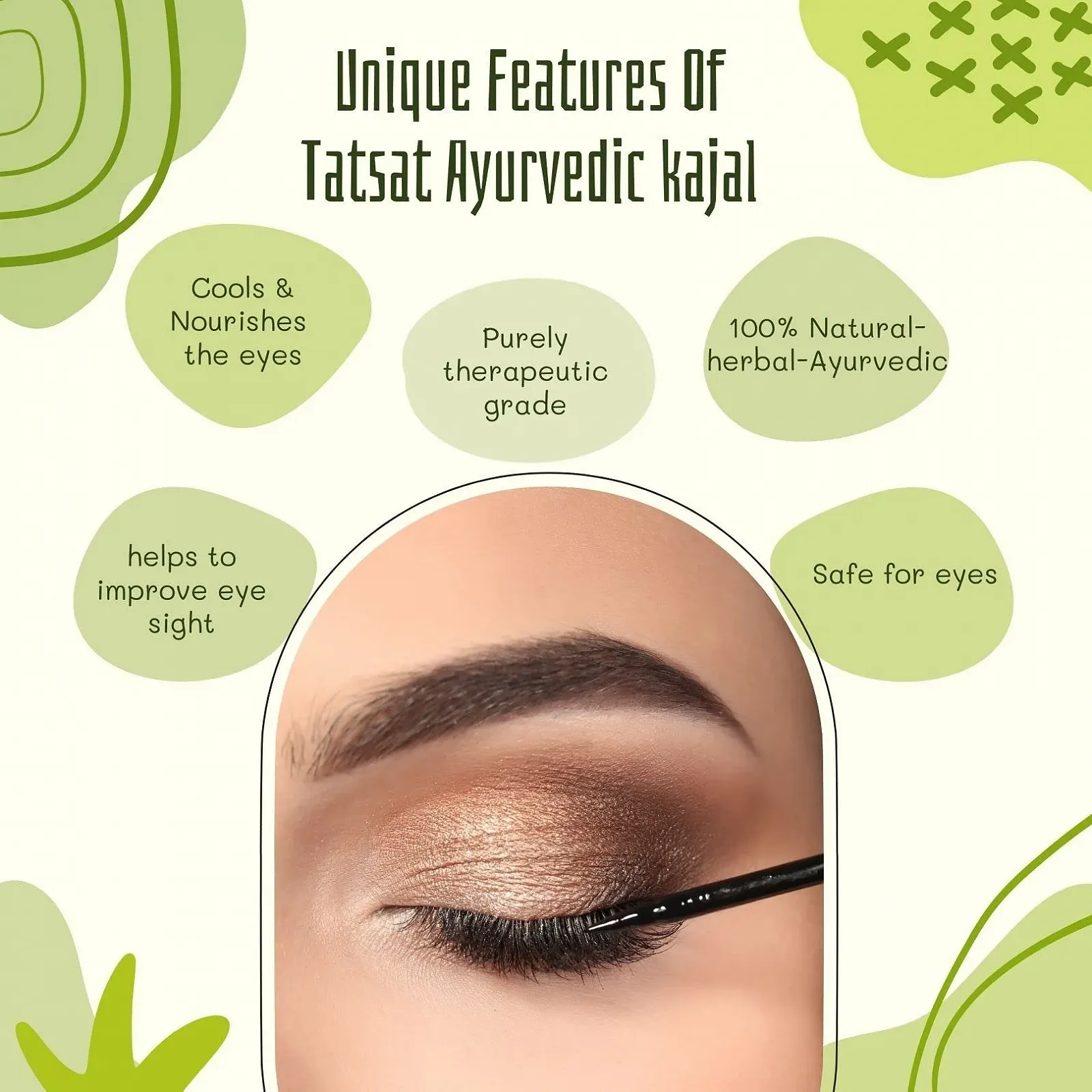 Олівець для очей TATSAT 100% Natural Ayurvedic Kaajal, фото №4