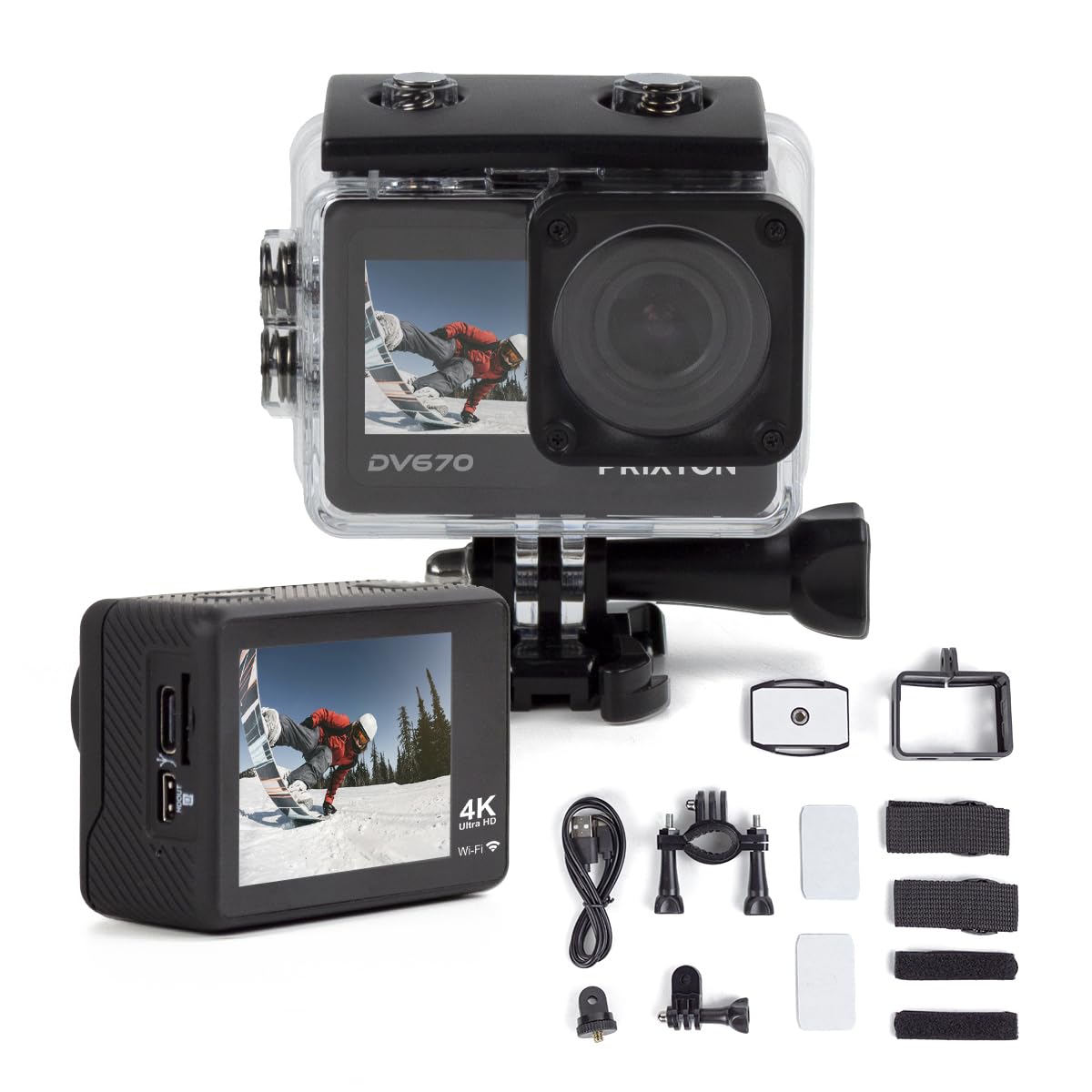 Камера PRIXTON DV670 4K, Dual-Display, WiFi, оптический стабилизатор, фото №1 Камера PRIXTON DV670 4K, Dual-Display, WiFi, оптический стабилизатор, фото №1