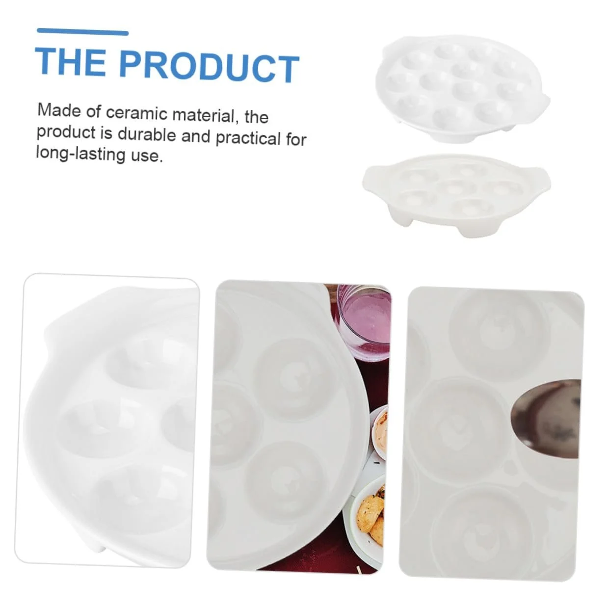 Набор форм для улиток BESPORTBLE 2 шт. фарфоровые с ручками термостойкие для духовки, фото №6