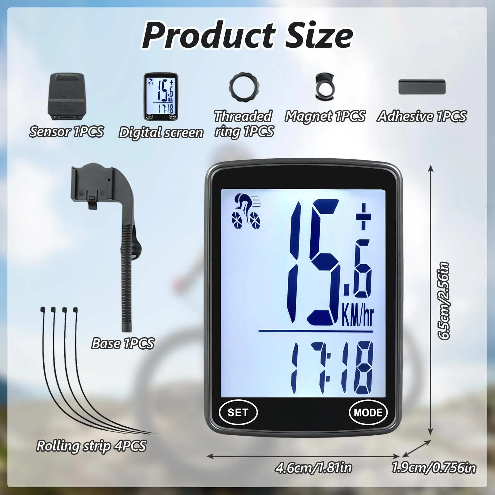 Велокомпьютер Wireless Waterproof IPX6 Multiple Functions MTB, фото №2