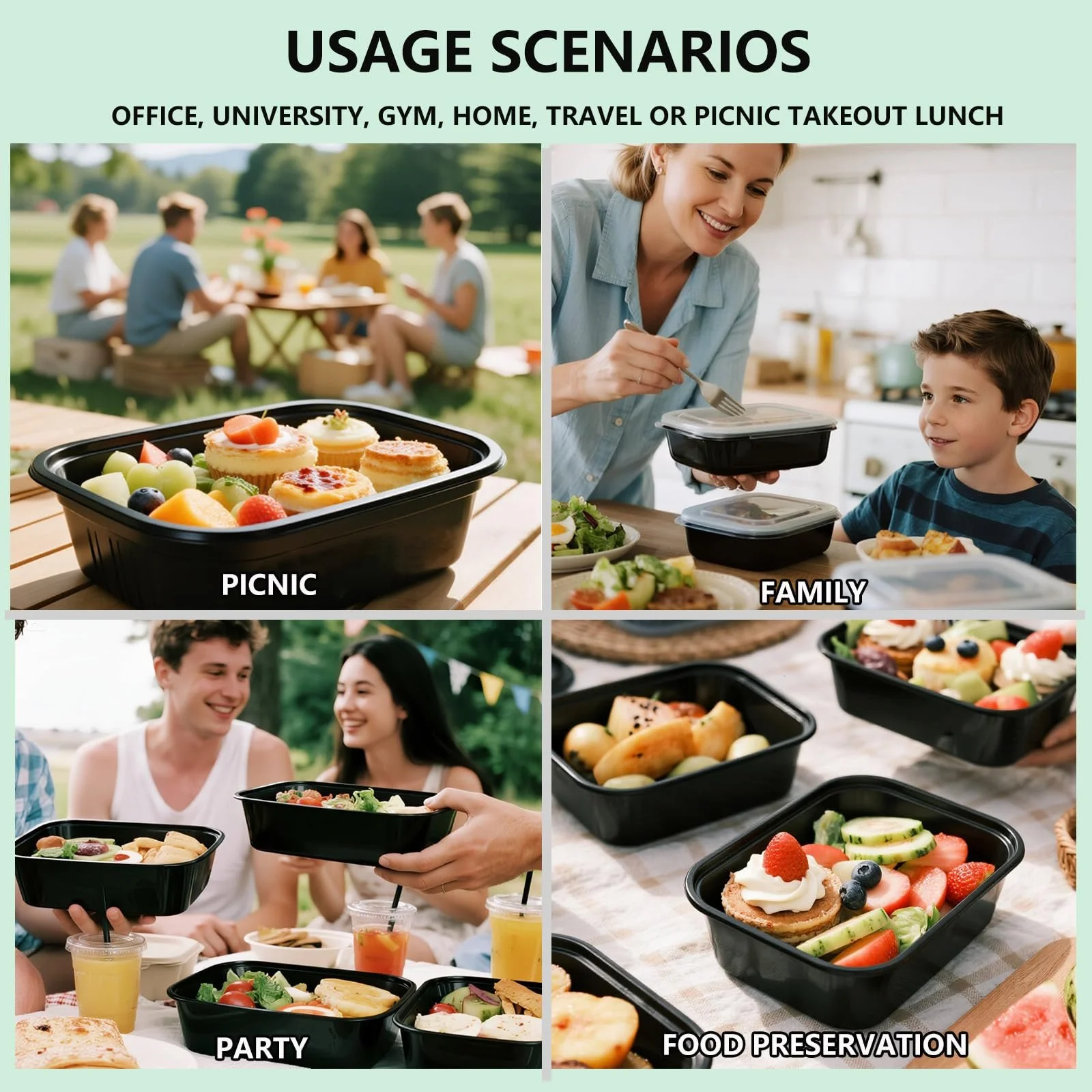Контейнеры для приготовления еды 50 шт 32 oz BPA-free, фото №5