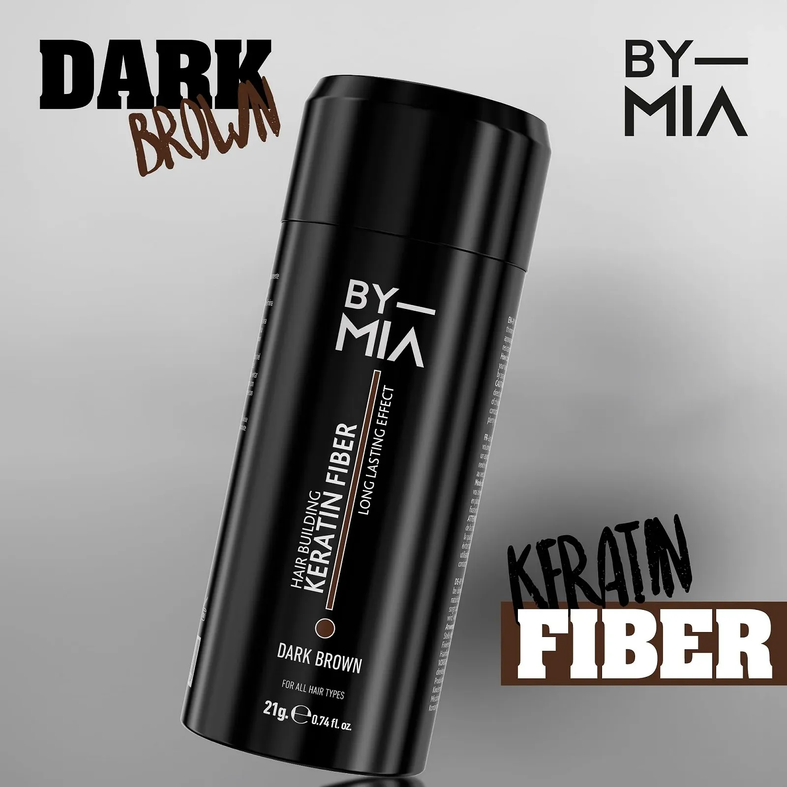 Волокна кератинові для волосся BY MIA 21 г Коричневий, фото №3 Волокна кератинові для волосся BY MIA 21 г Коричневий, фото №3