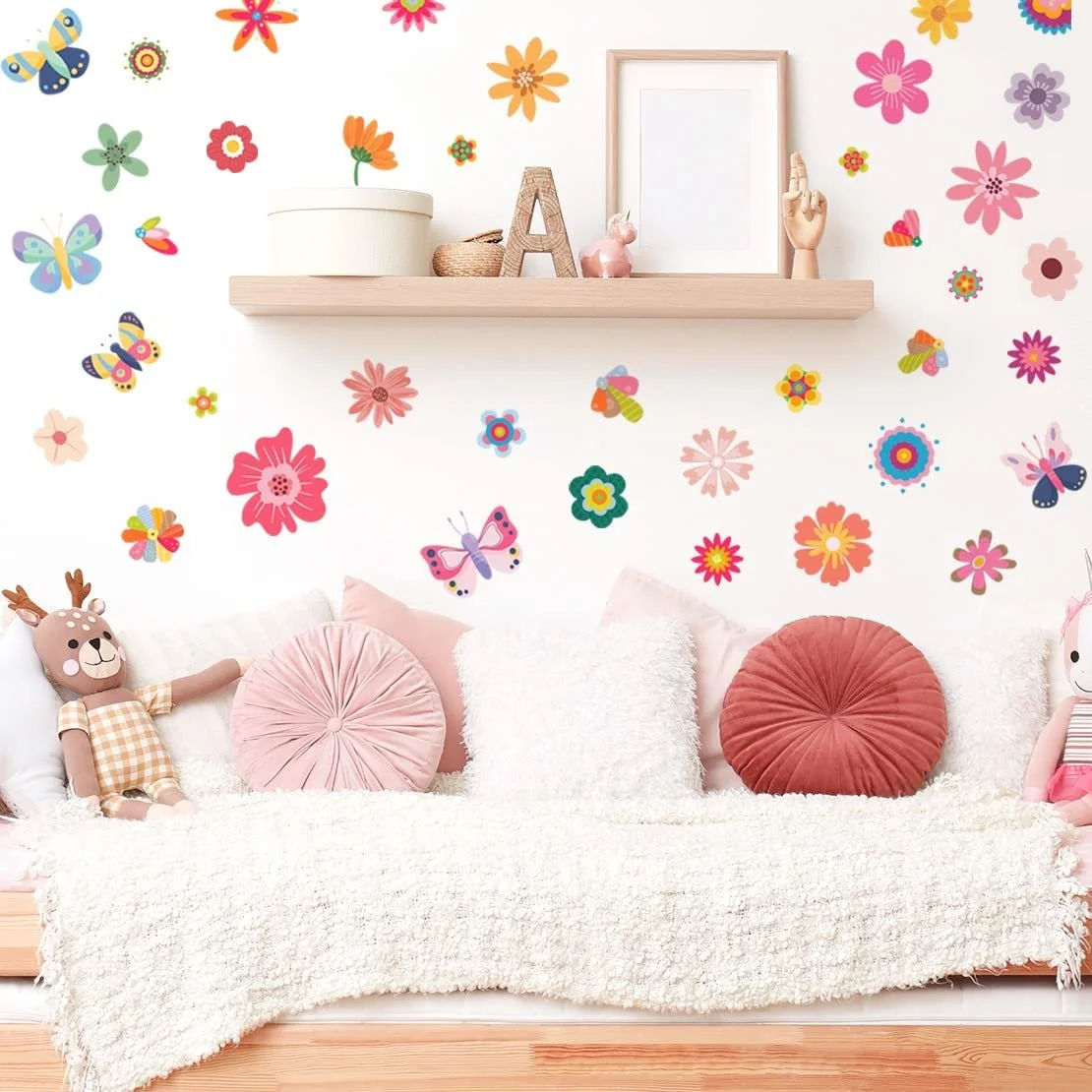 Наклейка на стіну WandSticker4U Boho Flowers Retro 83 x 60 см Різнокольорова, фото №1 Наклейка на стіну WandSticker4U Boho Flowers Retro 83 x 60 см Різнокольорова, фото №1