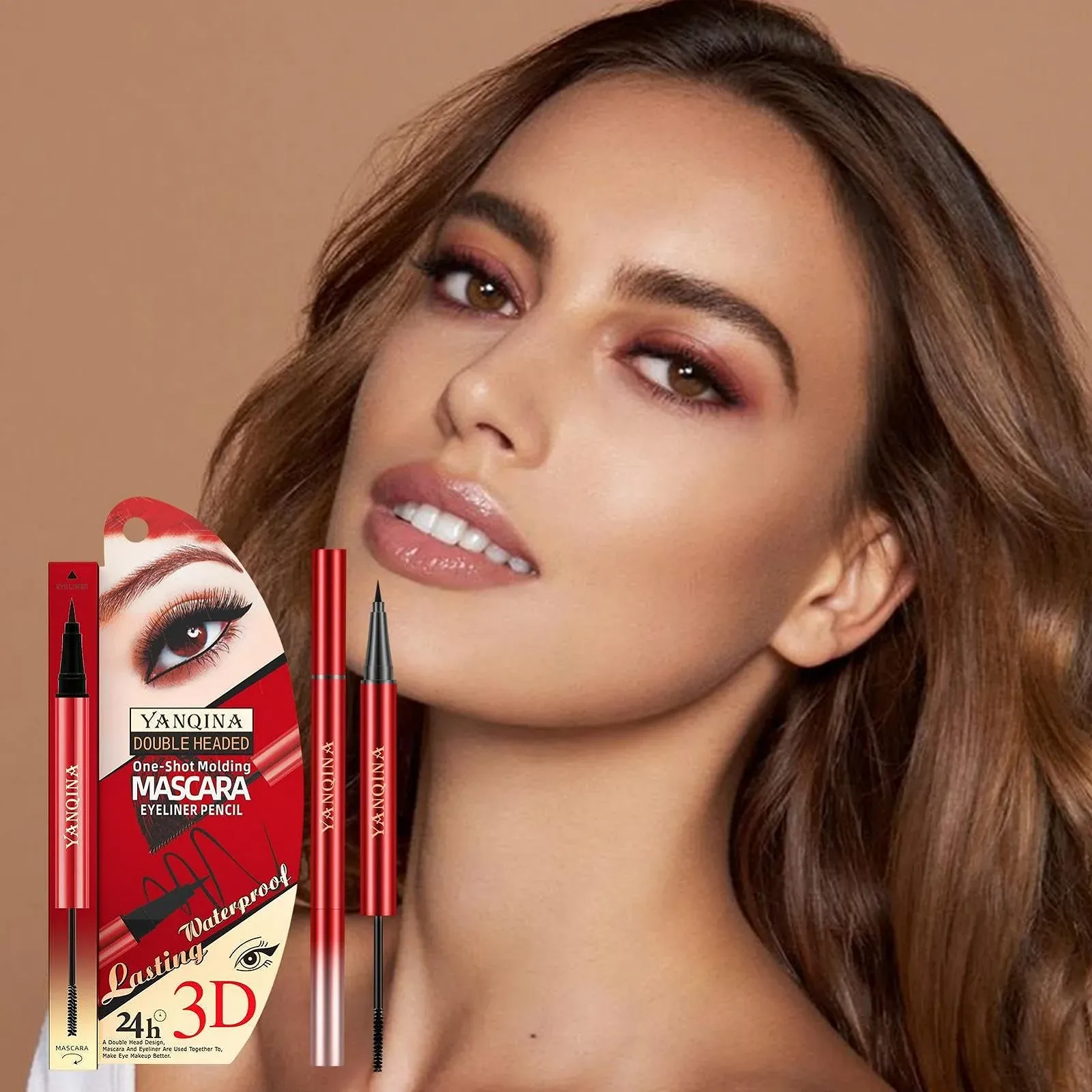 Туш-Підводка для очей, двостороння, плавно наноситься, швидко сохне, довговічна, водостійка, фото №3