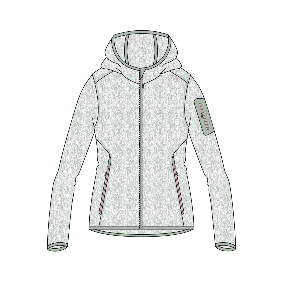 Женская куртка CMP Giacca in Knit-Tech Da Donna Con Cappuccio Fisso, фото №1