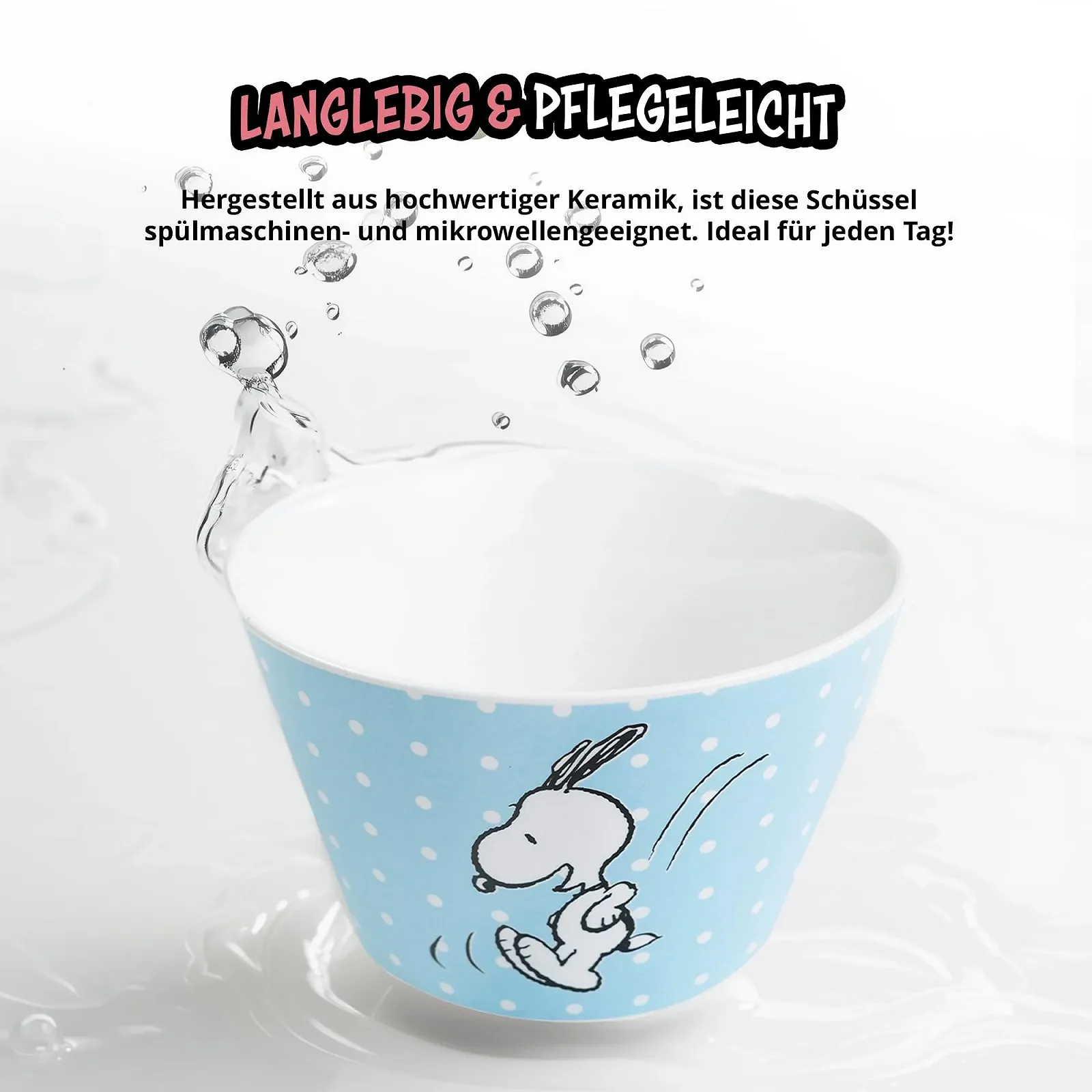 Миска United Labels The Peanuts Snoopy 500 мл, синяя в горошек, фото №5