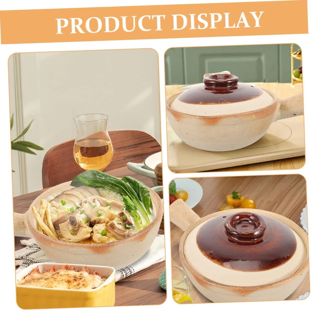 Кастрюля BESTYASH керамическая термостойкая с крышкой и ручками, фото №8