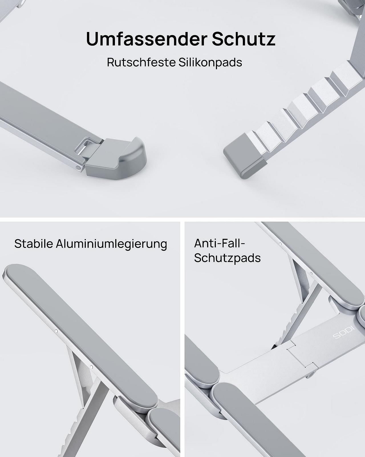Підставка для ноутбука SODI, складана алюмінієва, регульована по висоті, фото №8 Підставка для ноутбука SODI, складана алюмінієва, регульована по висоті, фото №8