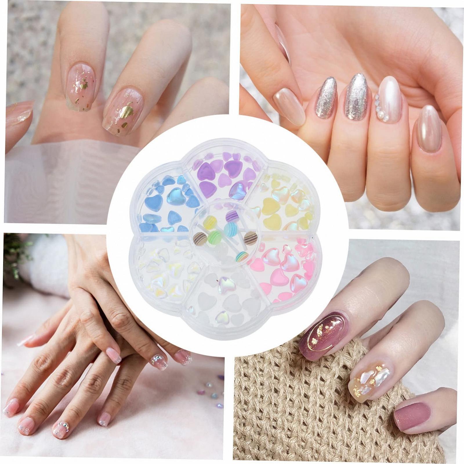 FRCOLOR Декоративні скляні камені у формі серця,різні дизайни для творчого манікюру та нейл-арту, фото №3