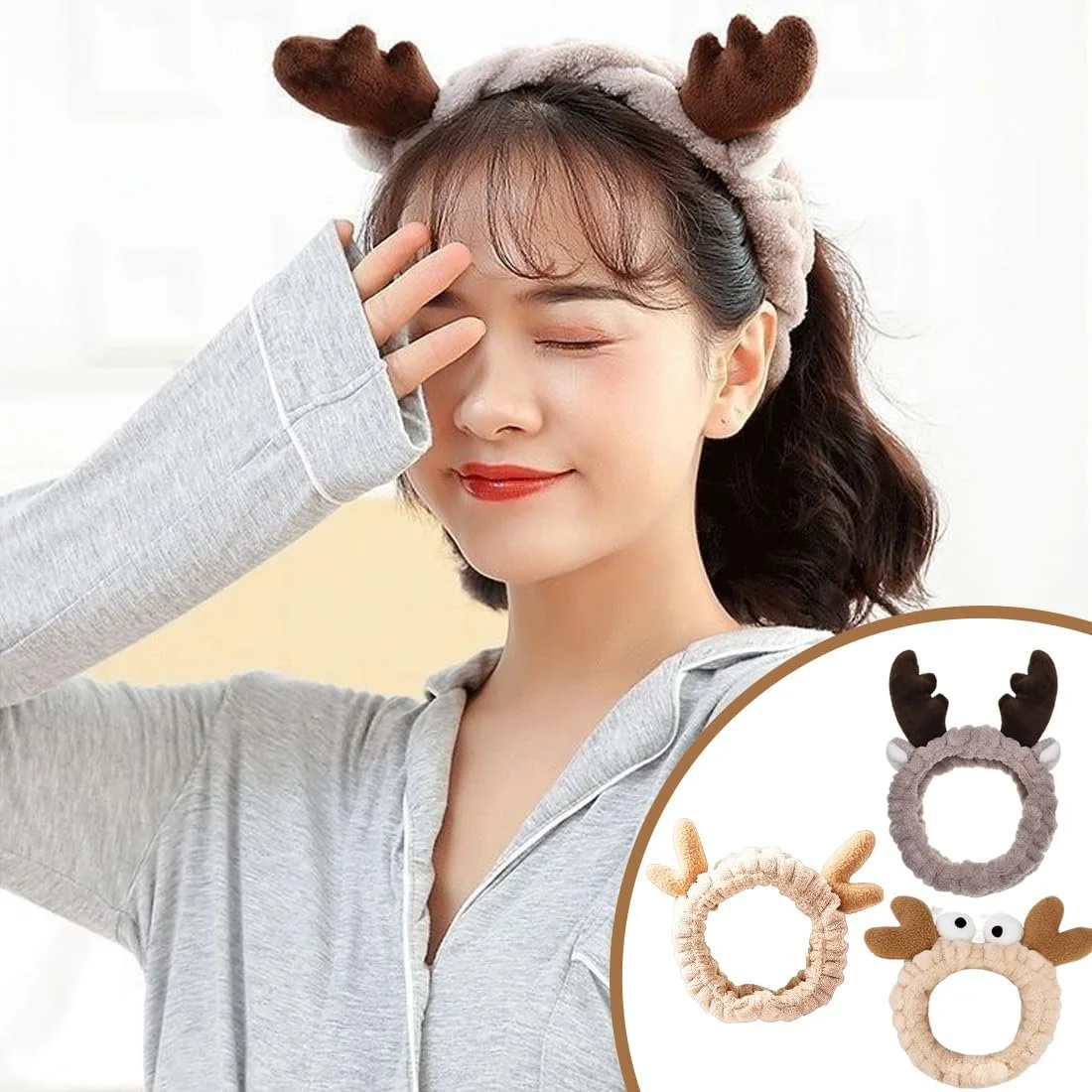 Набір пов'язок на голову для вмивання обличчя 3 шт., еластична, фото №3