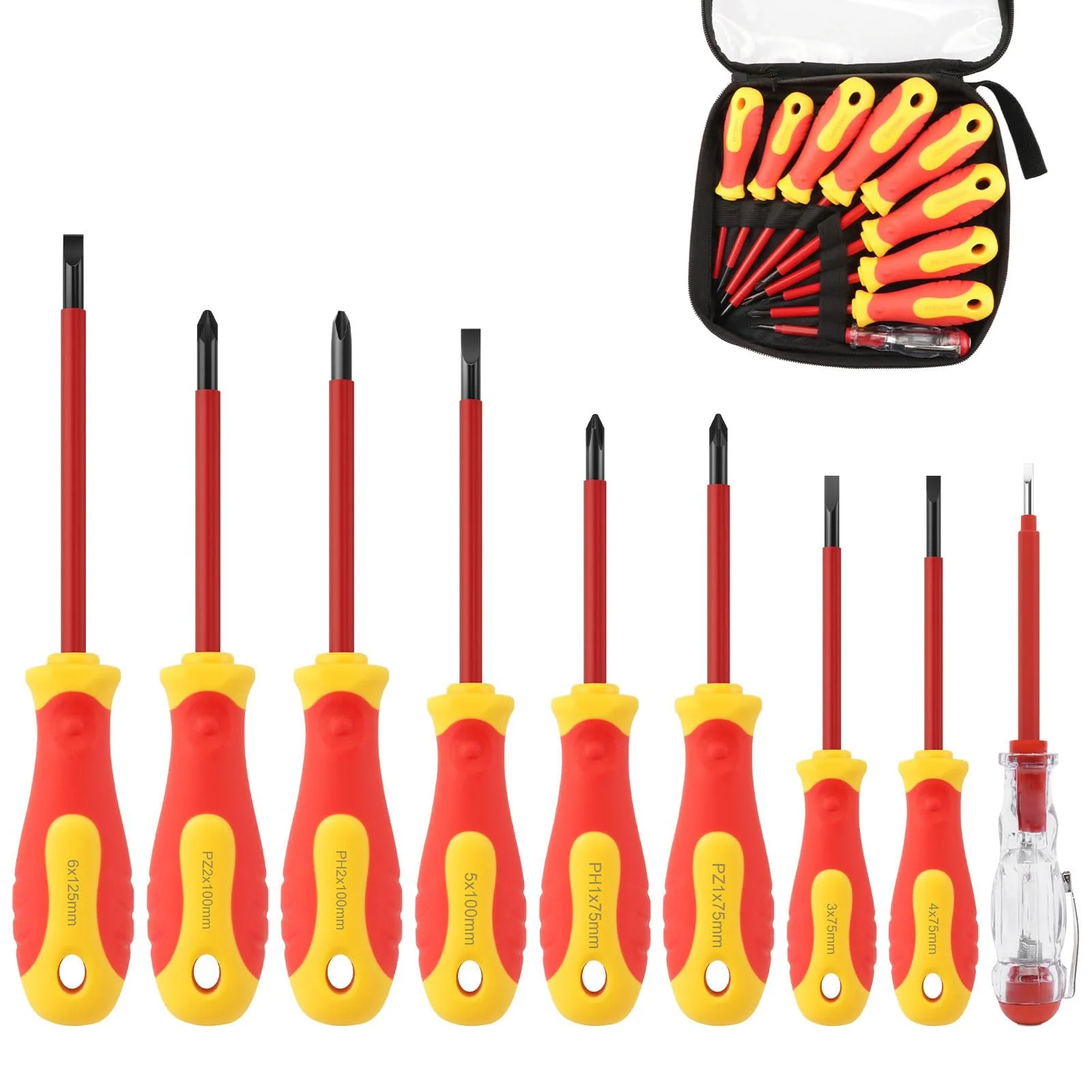 Набір діелектричних магнітних викруток 9 предметів до 1000 В Chrome Vanadium, фото №8