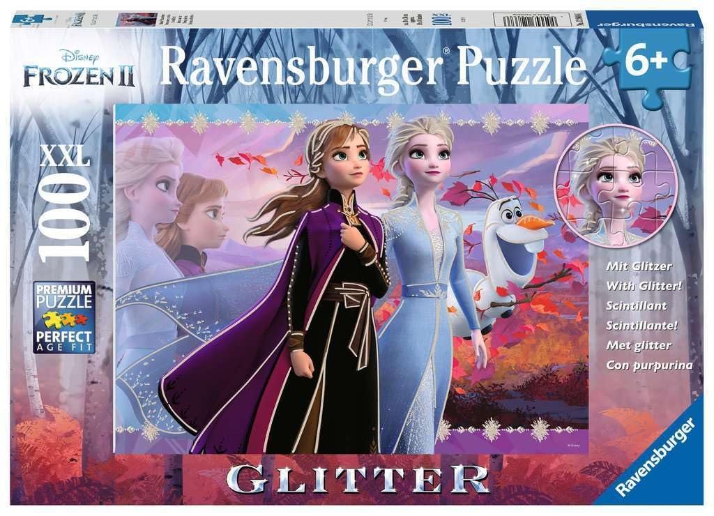 Пазл Ravensburger Disney Frozen 12868 Strong Sisters 100 деталей XXL с блестками, фото №1