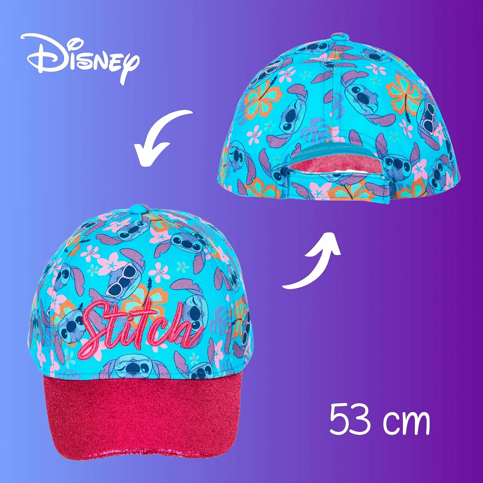 Бейсболка Disney Stitch Girls Classic Glitter 3D Design, фото №6