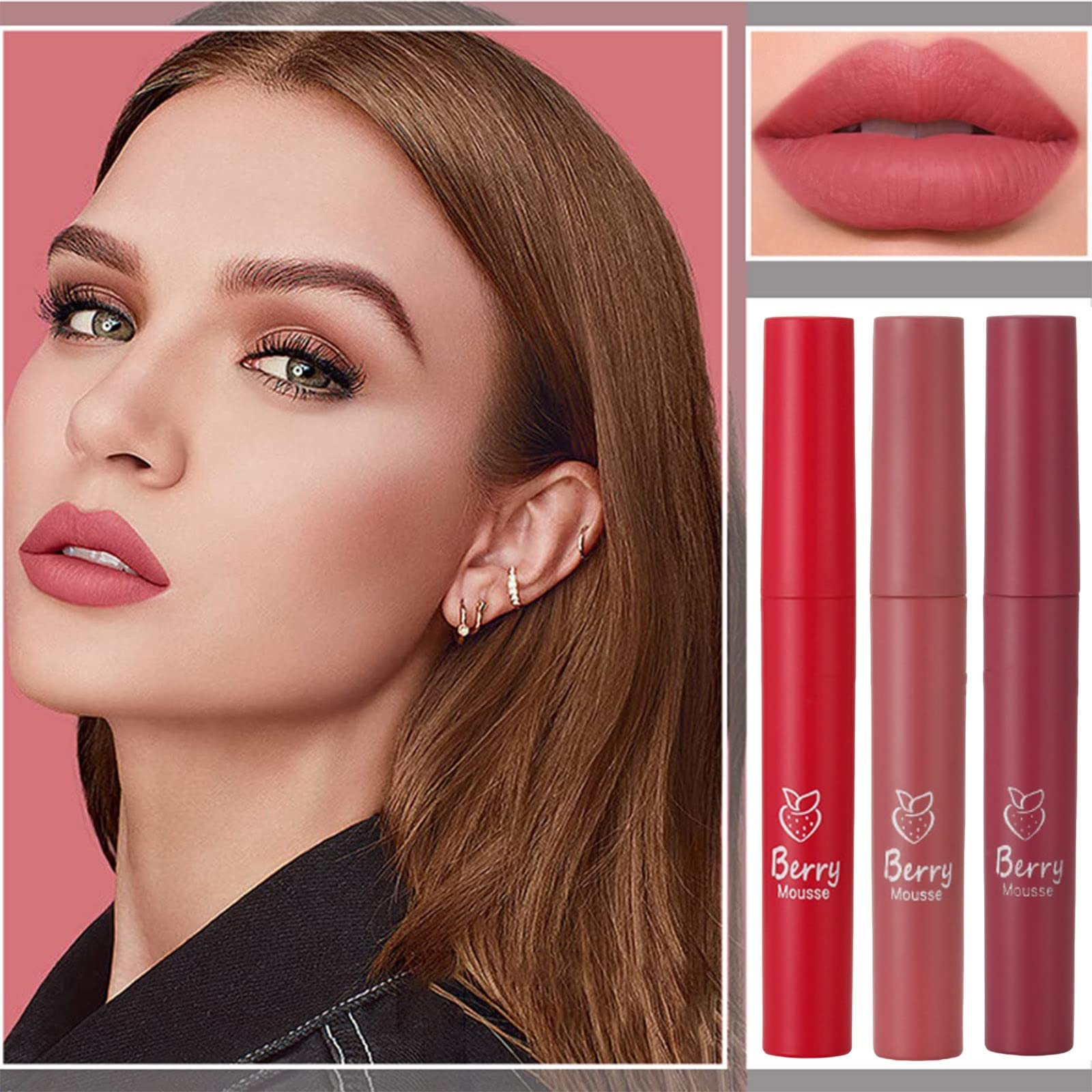 Блиск для губ Стійкий колір, не липкий, набір з 3 штук, 4 розміри кольорів (C, One Size), фото №2 Блиск для губ Стійкий колір, не липкий, набір з 3 штук, 4 розміри кольорів (C, One Size), фото №2