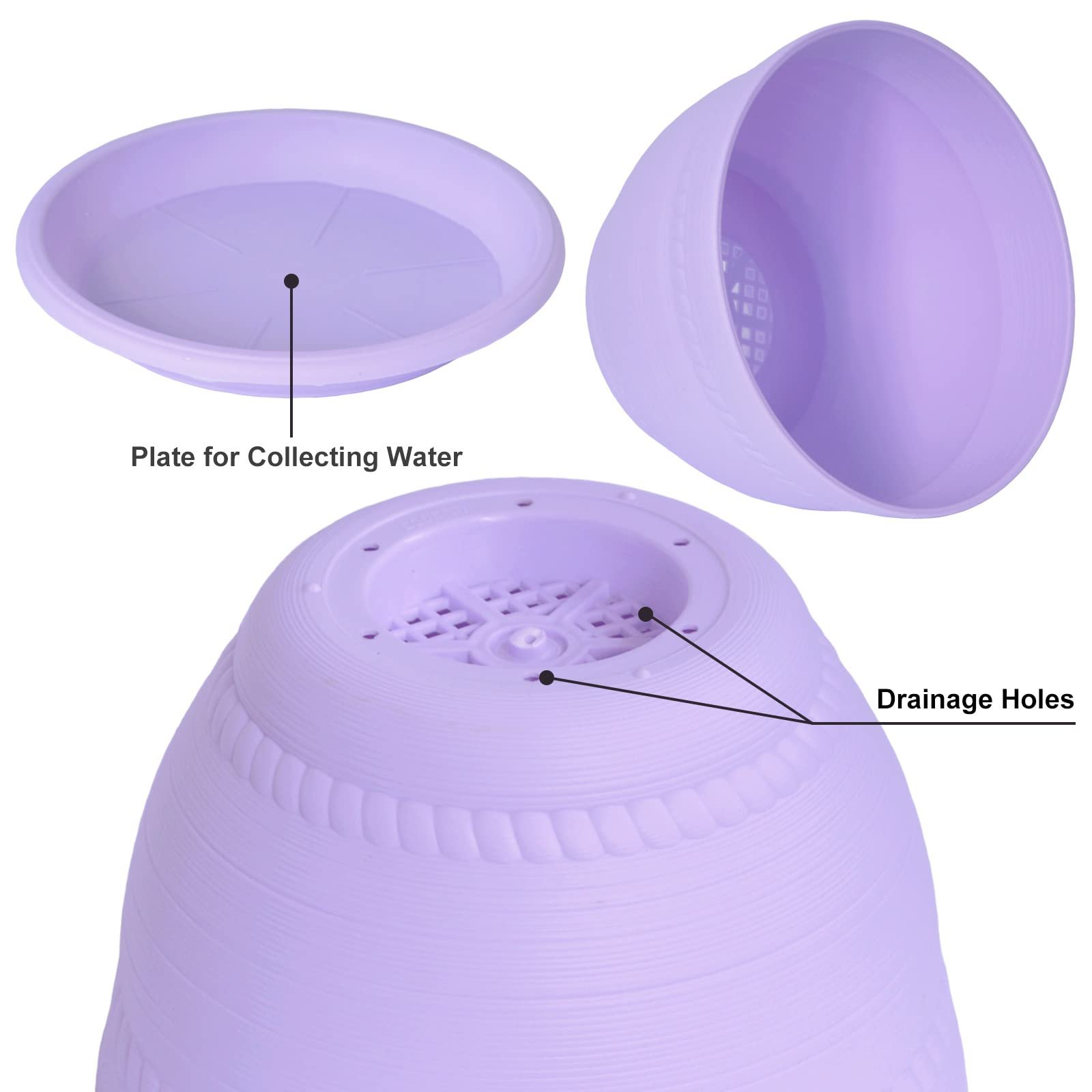 Підвісний тримач для рослин макраме з горщиком набір із 3 штук бавовняна мотузка Purple, фото №4