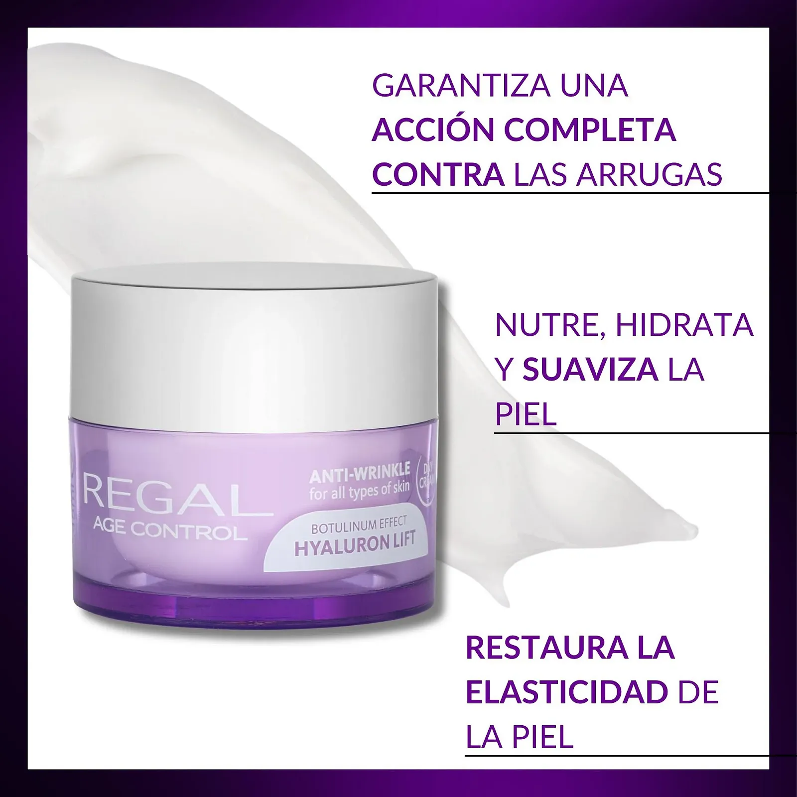 Денний крем Regal Age Control Anti-Wrinkle Effect Botulinum Hyaluronic Lift з Argireline 45 мл, фото №4 Денний крем Regal Age Control Anti-Wrinkle Effect Botulinum Hyaluronic Lift з Argireline 45 мл, фото №4