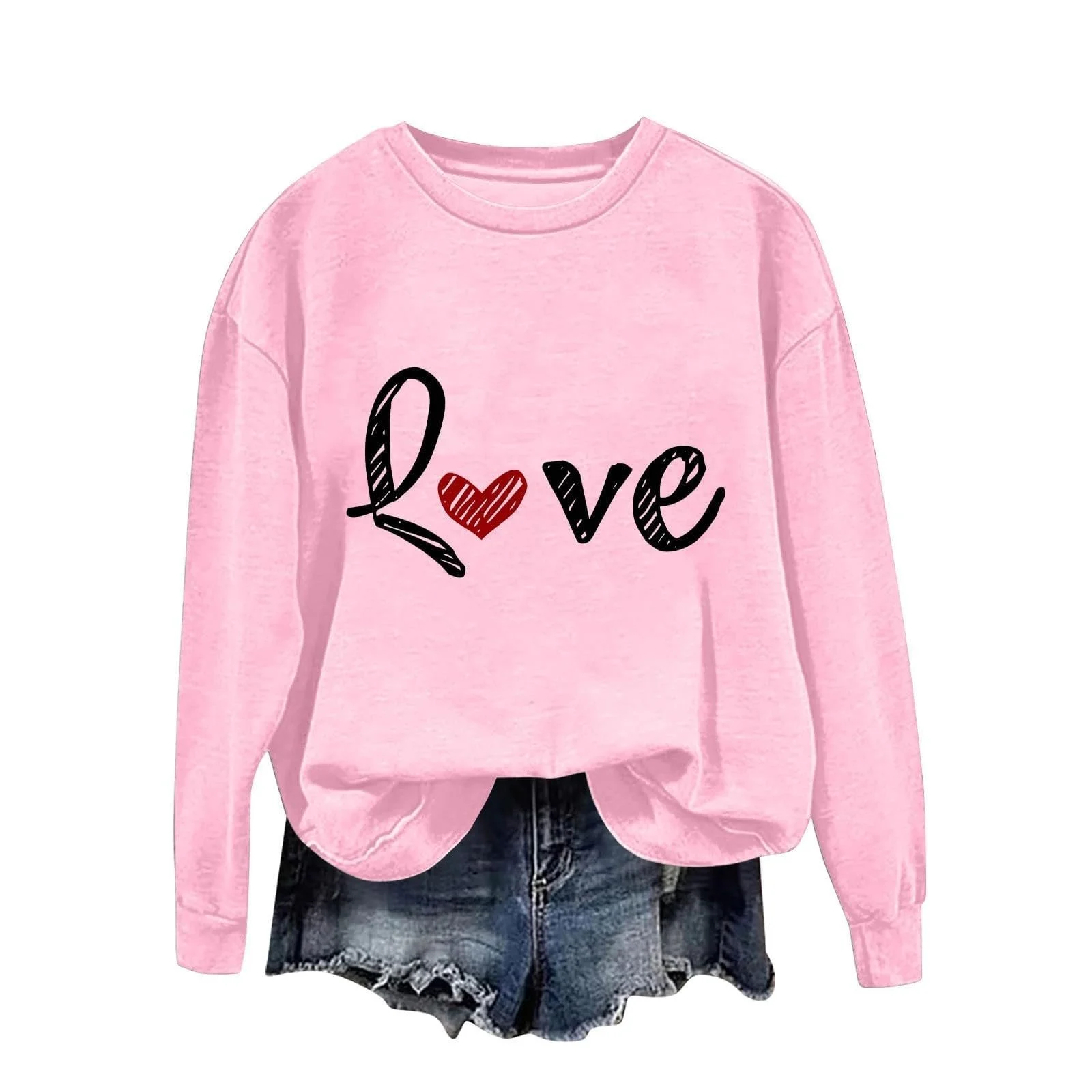 Женский свитшот Gwnauz с принтом букв, джемпер, уличная одежда на Рождество, День Святого Валентина, с длинными рукавами, с круглым вырезом, большого размера, повседневный пуловер, подарок, фото №1 Женский свитшот Gwnauz с принтом букв, джемпер, уличная одежда на Рождество, День Святого Валентина, с длинными рукавами, с круглым вырезом, большого размера, повседневный пуловер, подарок, фото №1