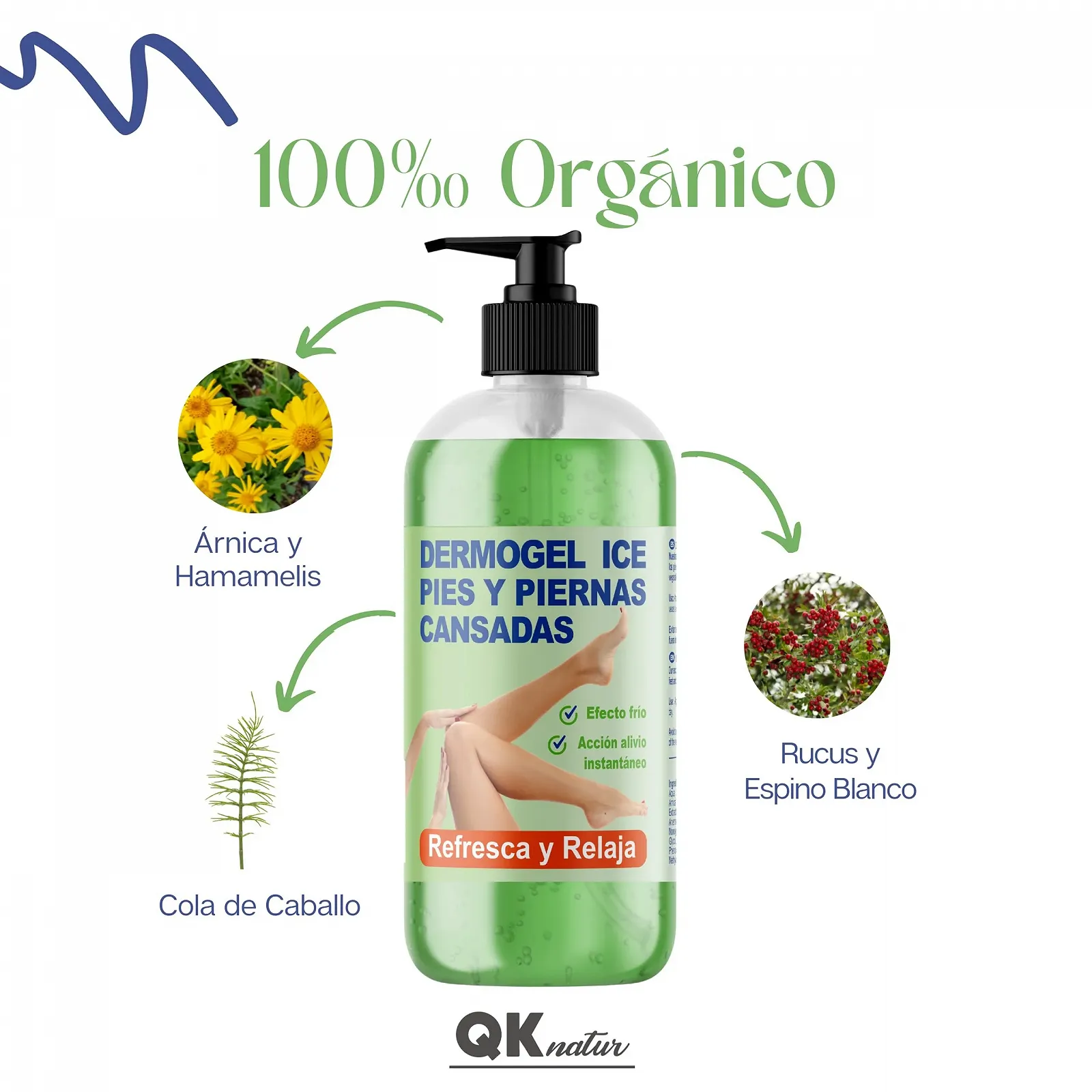 Гель для ног с эффектом охлаждения при усталости и варикозе 500 мл, фото №4