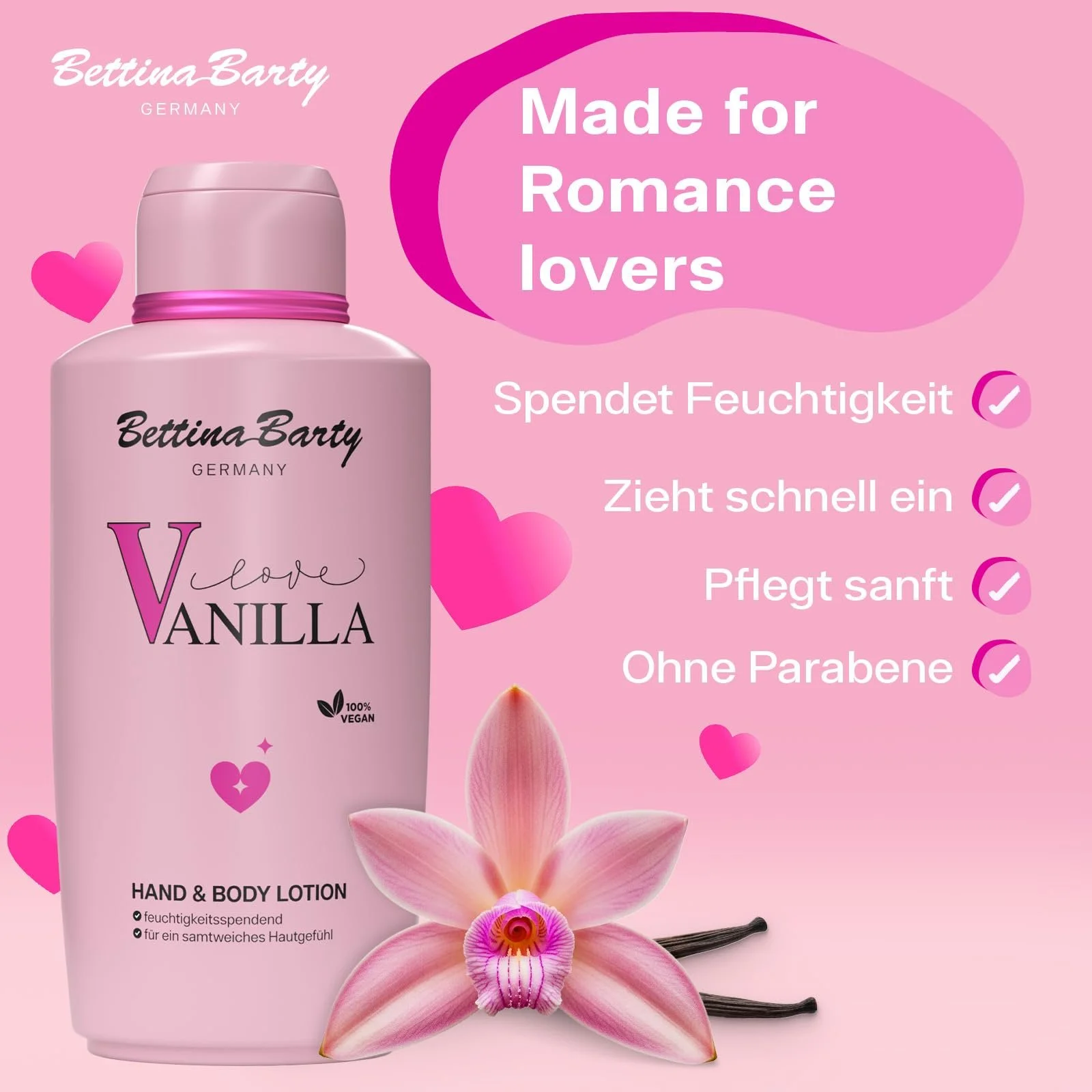 Лосьйон для рук і тіла Bettina Barty Love Vanilla 6 x 500 мл, фото №2