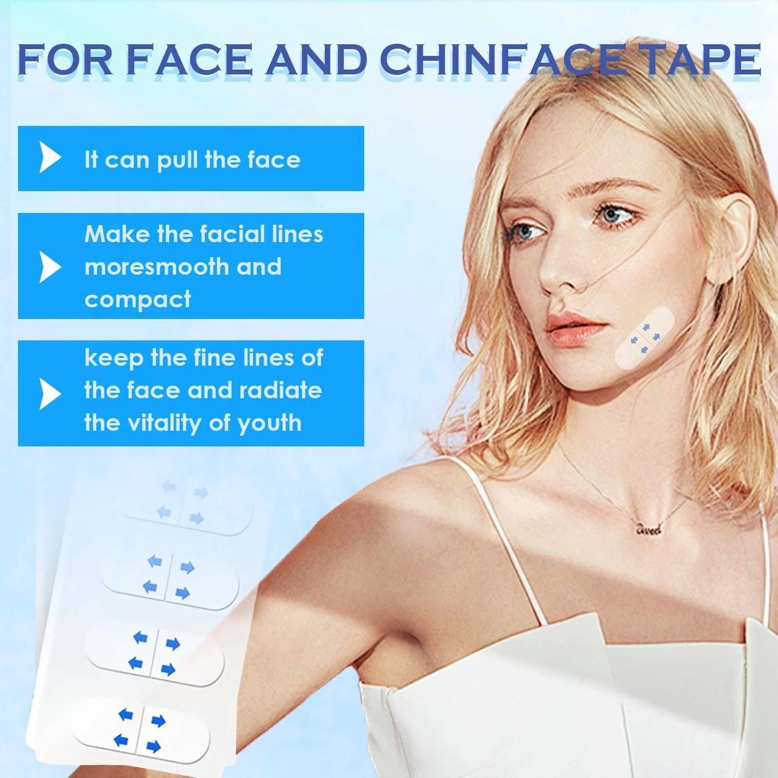 Стрічки для підтяжки обличчя LURNODY, 60 шт., невидимі наклейки для підтяжки обличчя, фото №6