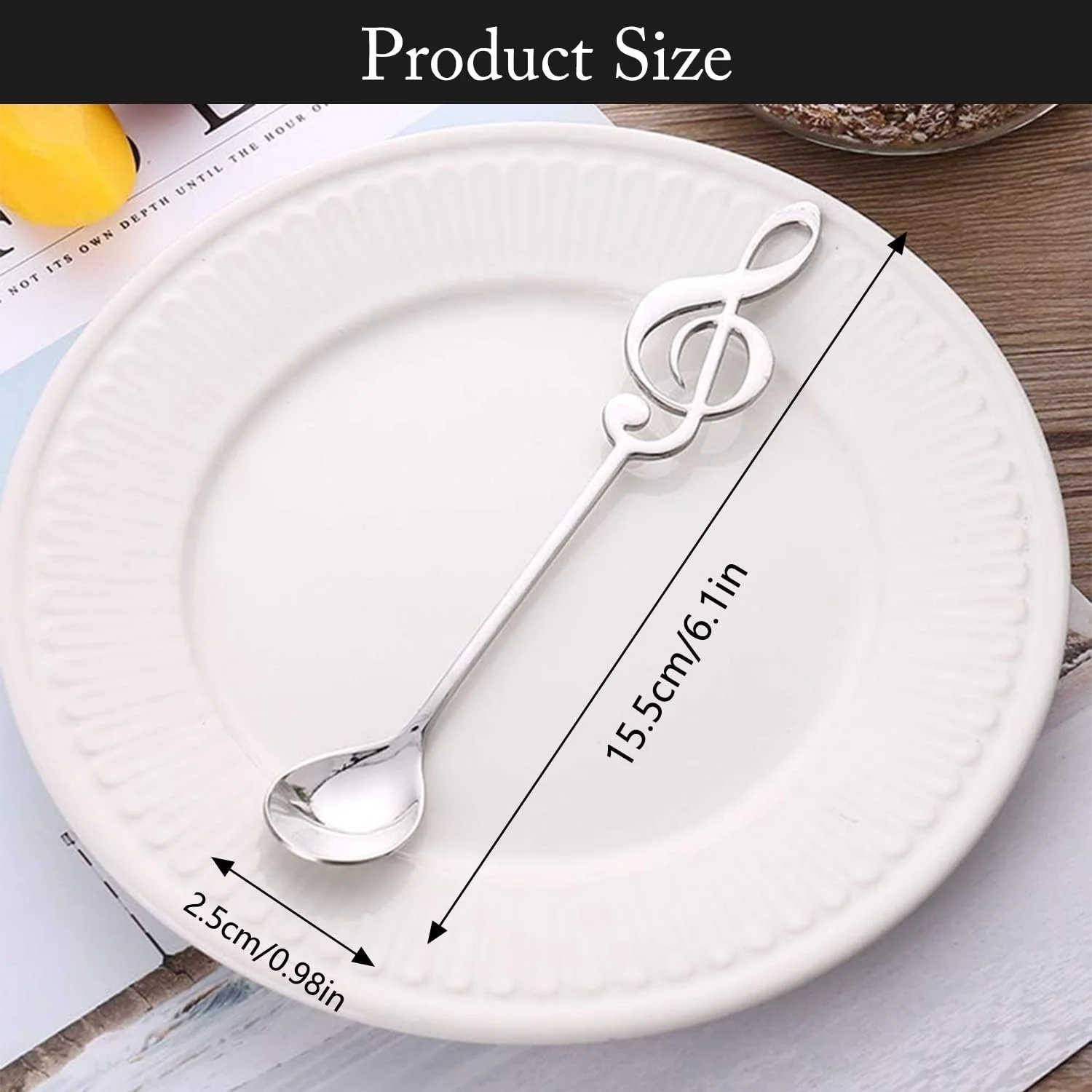 Ложка Кавова Набір 4 шт. Нотний Cтан з Нержавіючої Сталі, фото №1 Ложка Кавова Набір 4 шт. Нотний Cтан з Нержавіючої Сталі, фото №1