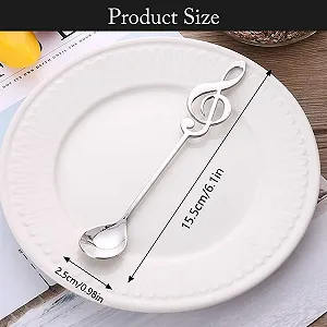 Ложка Кавова Набір 4 шт. Нотний Cтан з Нержавіючої Сталі - Фото 1