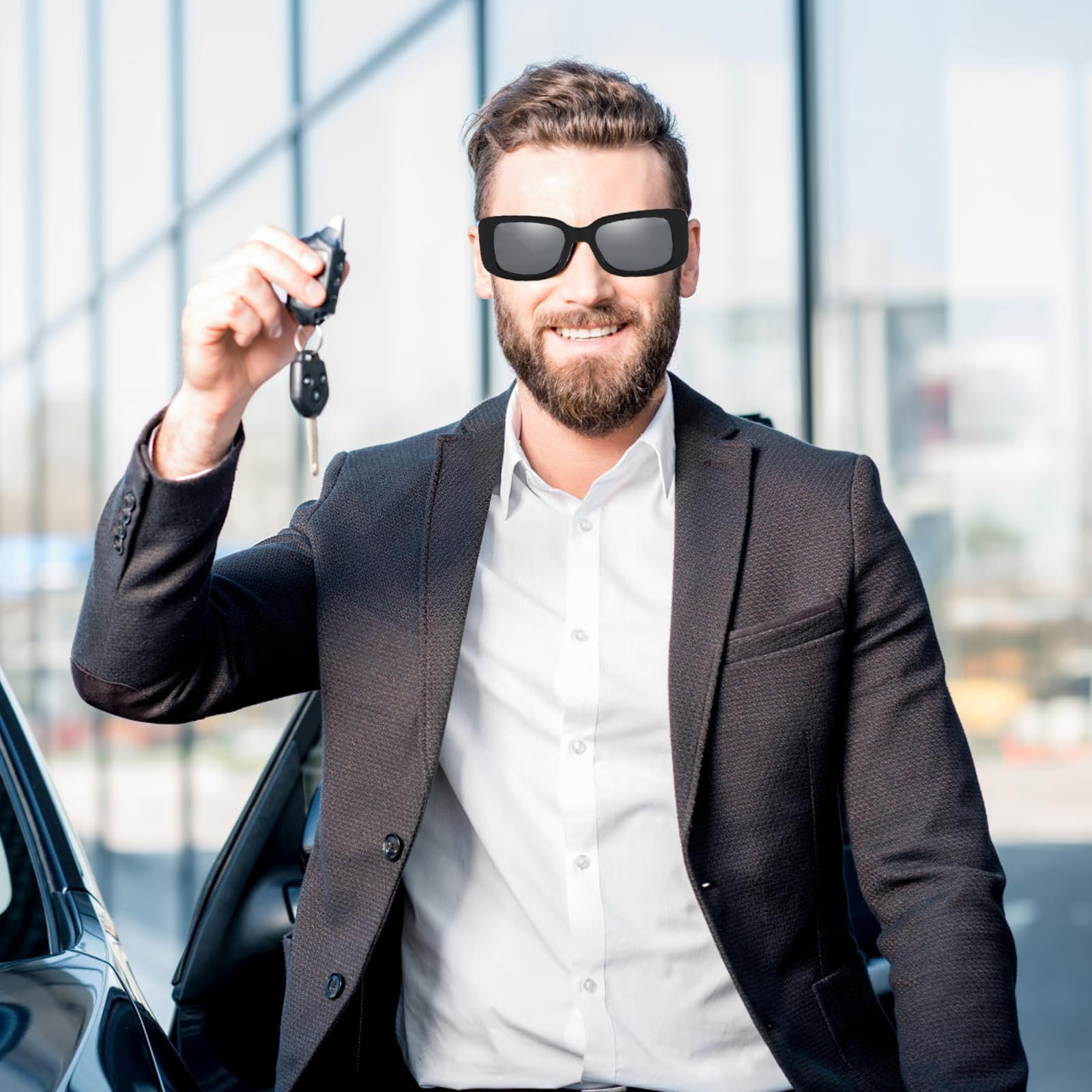 Сонцезахисні окуляри прямокутні вінтажні DHWEKU набір 4 шт, різнокольорові, фото №6