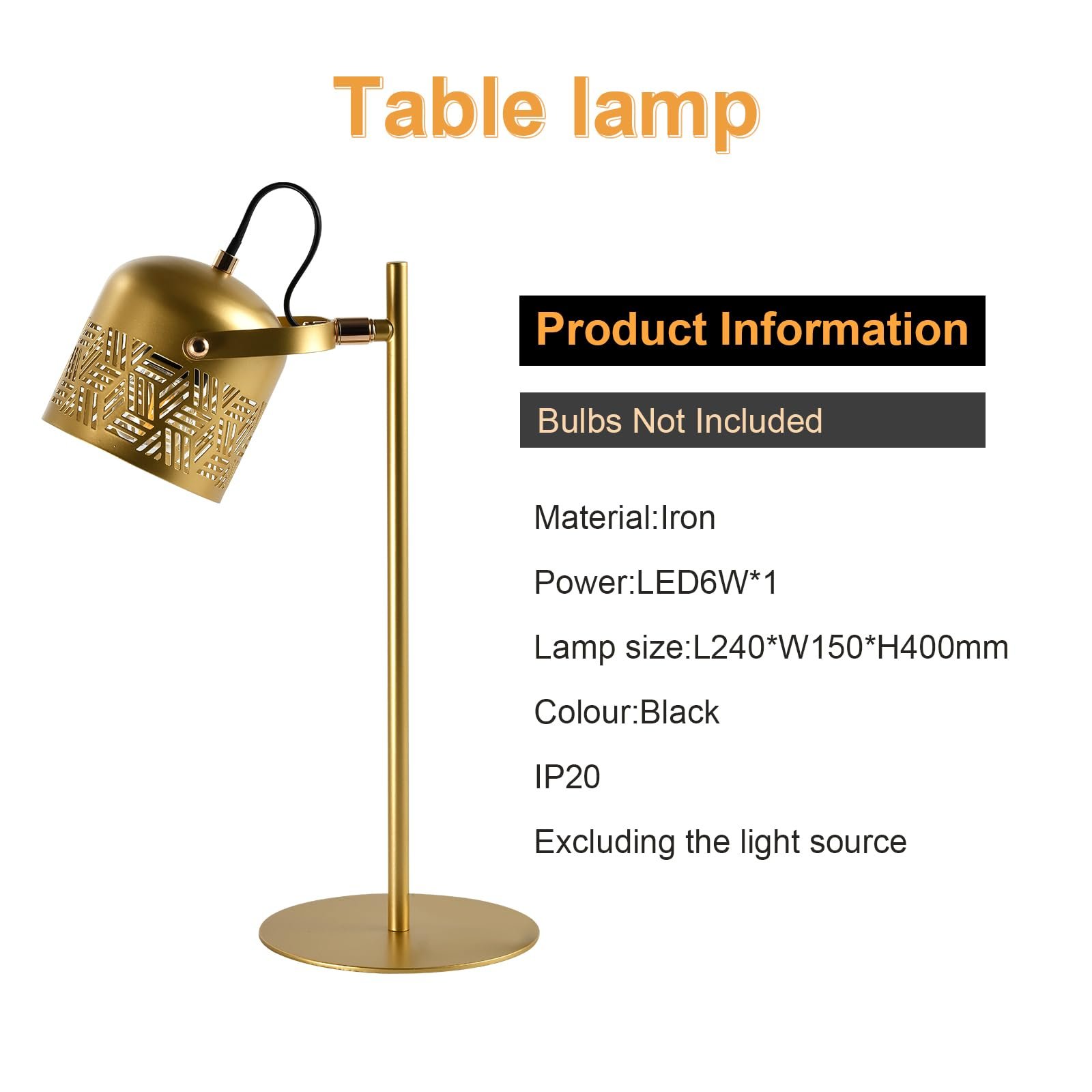 Настільна LED лампа LQWELL Retro Palace Style E27 металева, фото №2