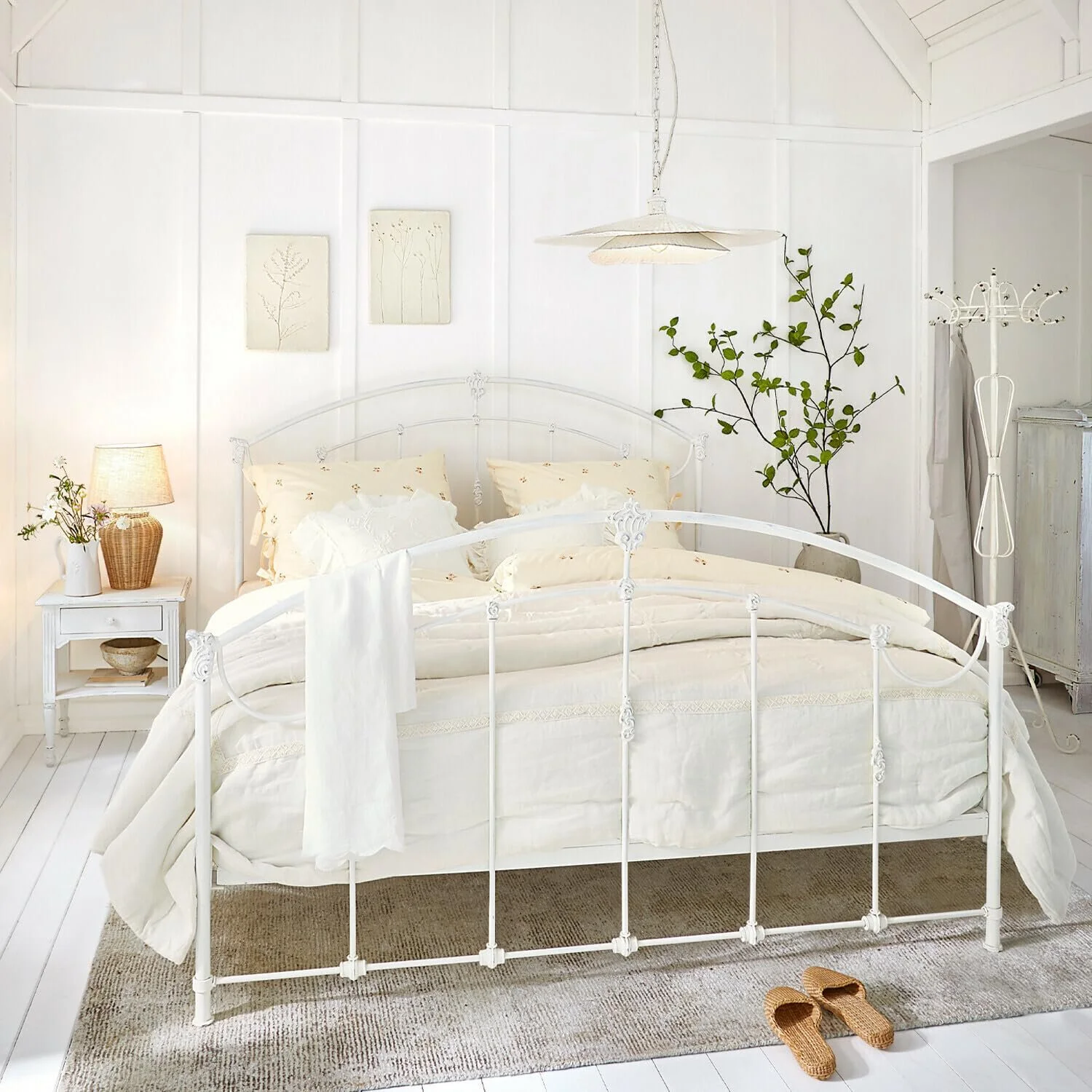 Настільна лампа LOBERON Ernée Iron Rattan Linen Бежевий, фото №4